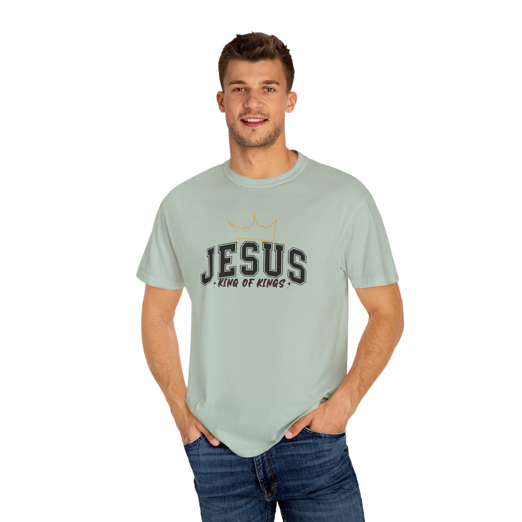 Jesus King of Kings T-Shirt, Unisex Garment Dyed Tee, Christian Apparel, Faith-Based Gift, Casual Wear, Religious T-Shirt