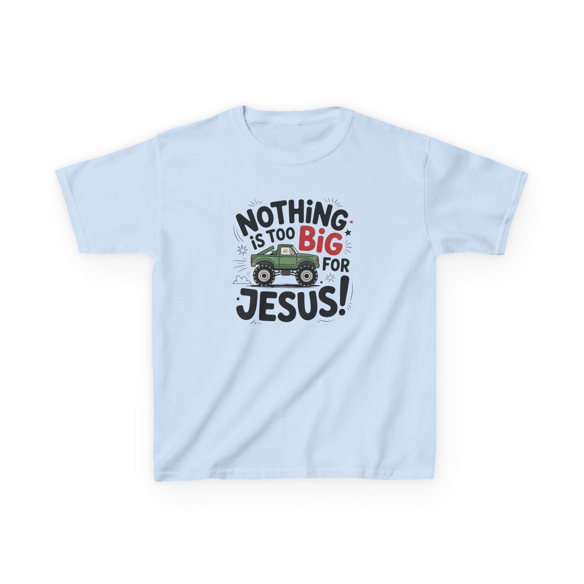 "Nothing Is Too Big for Jesus" Monster Truck Kid's Christian Tee