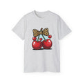 Cute Cherry Print Ultra Cotton Tee, Casual Summer Shirt, Gift for Her, Fruit Graphic Tee, Trendy Clothing
