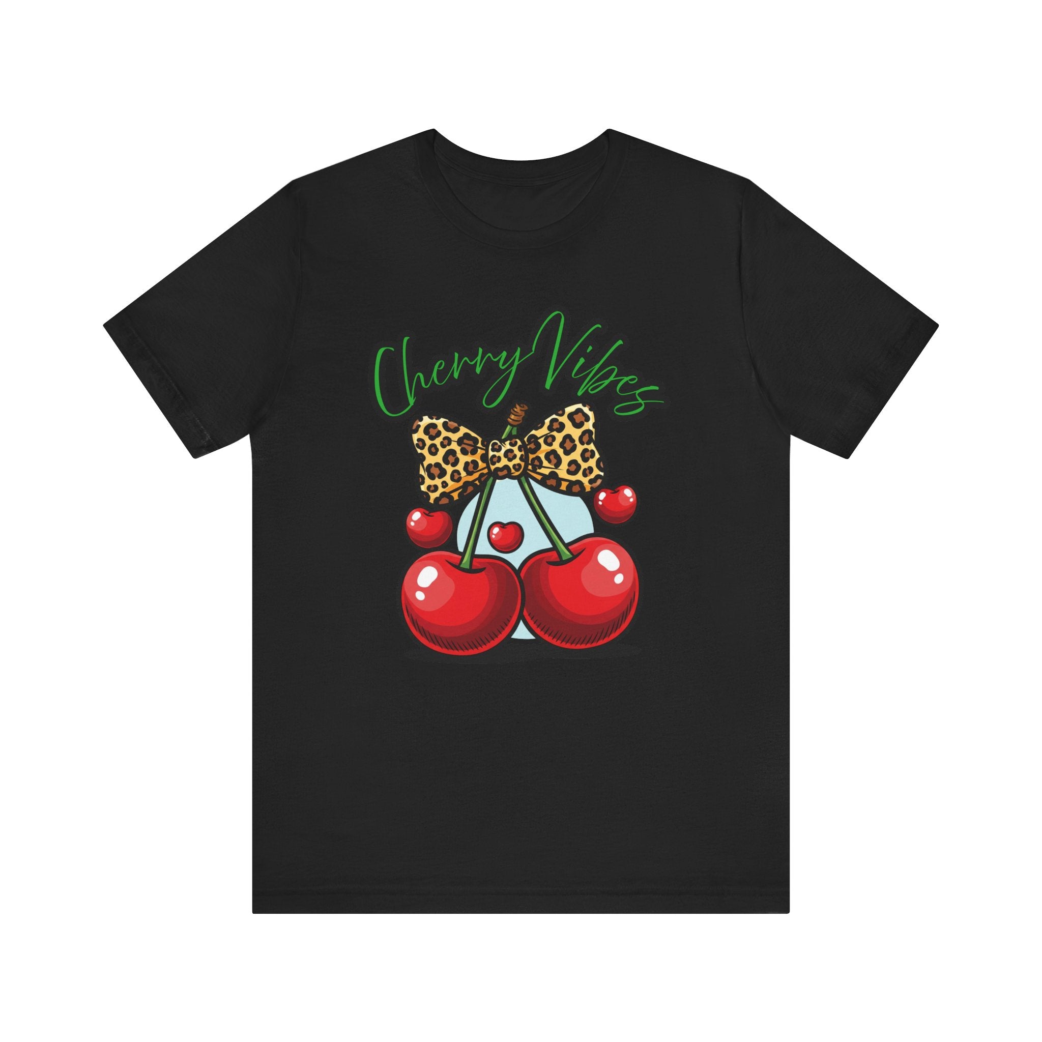 Cherry Vibes Short Sleeve Tee, Fun Graphic T-Shirt, Summer Style, Cute Gift for Friends, Party Top, Festival Wear