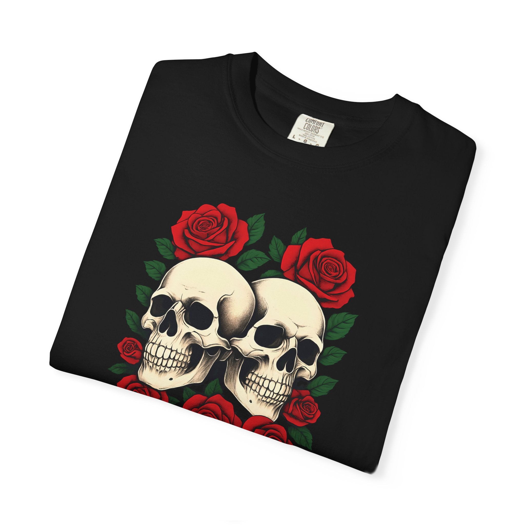 Stylish Skull & Rose Unisex T-shirt, Grunge Tee, Unisex Casual Wear, Unique Graphic Top, Gift for Goths, Time to Bloom Apparel