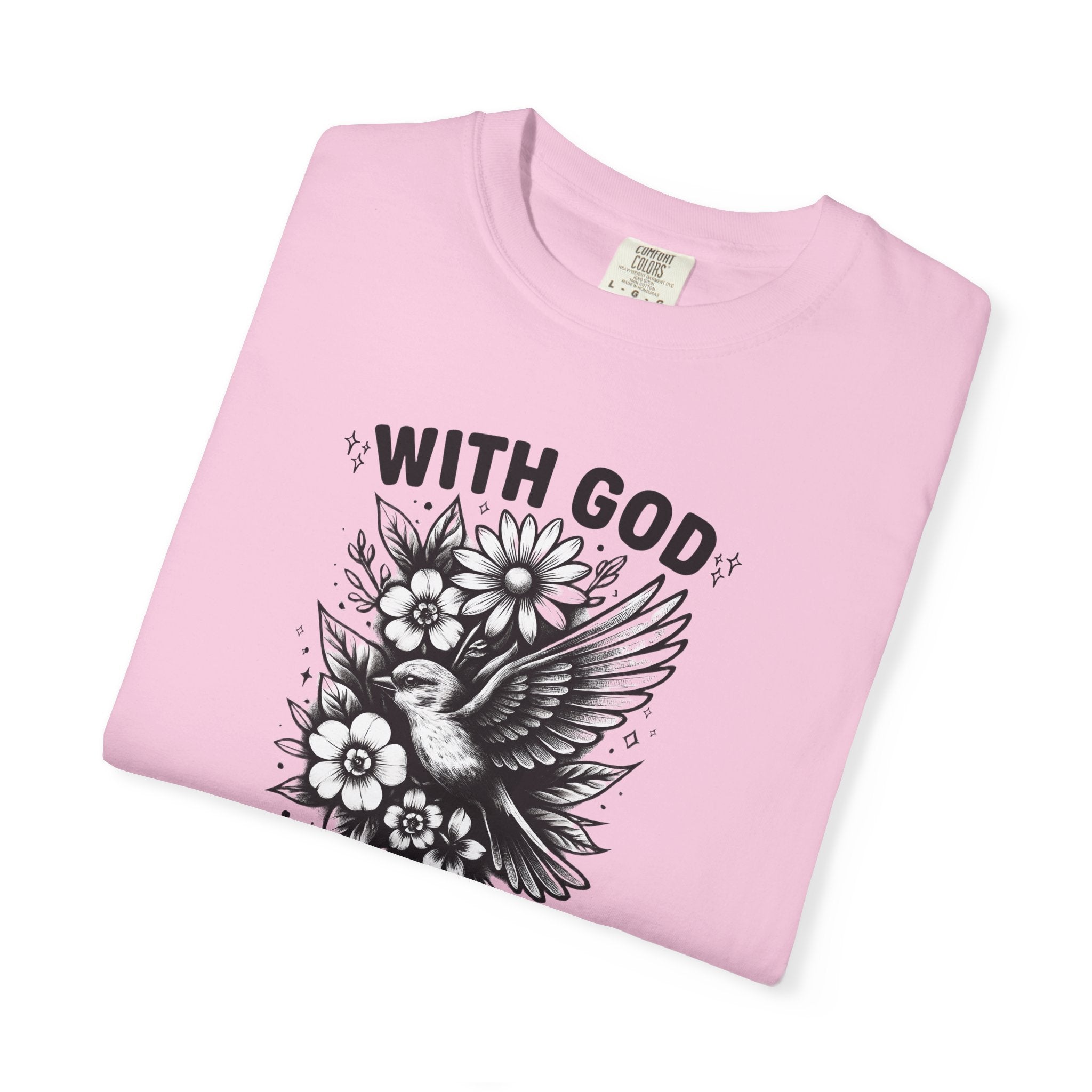 Matthew 19 26 Comfort Colors Tee, With God All Things Are Possible Shirt, Christian Bible Verse Shirt, Faith Christian Comfort Colors Shirt