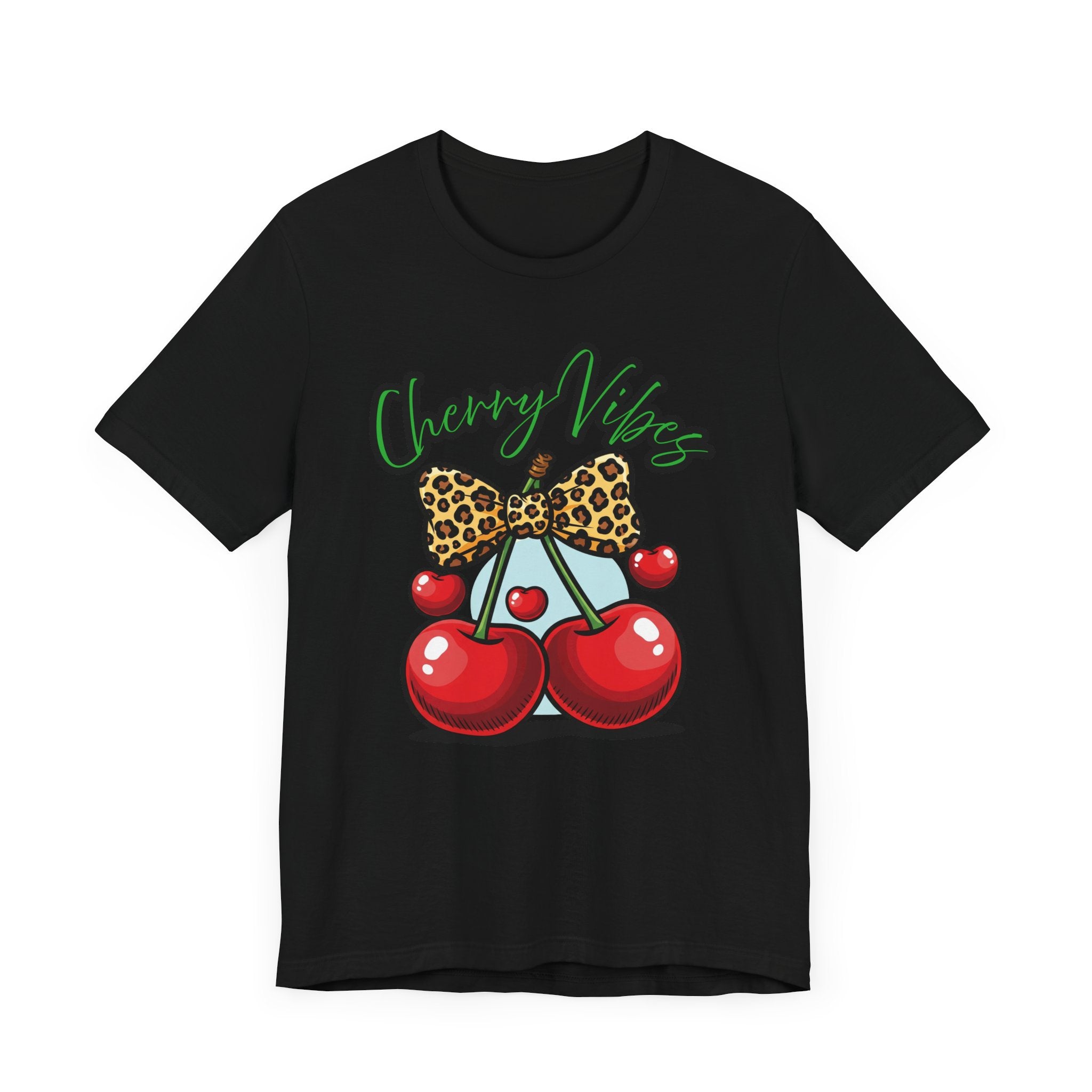 Cherry Vibes Short Sleeve Tee, Fun Graphic T-Shirt, Summer Style, Cute Gift for Friends, Party Top, Festival Wear