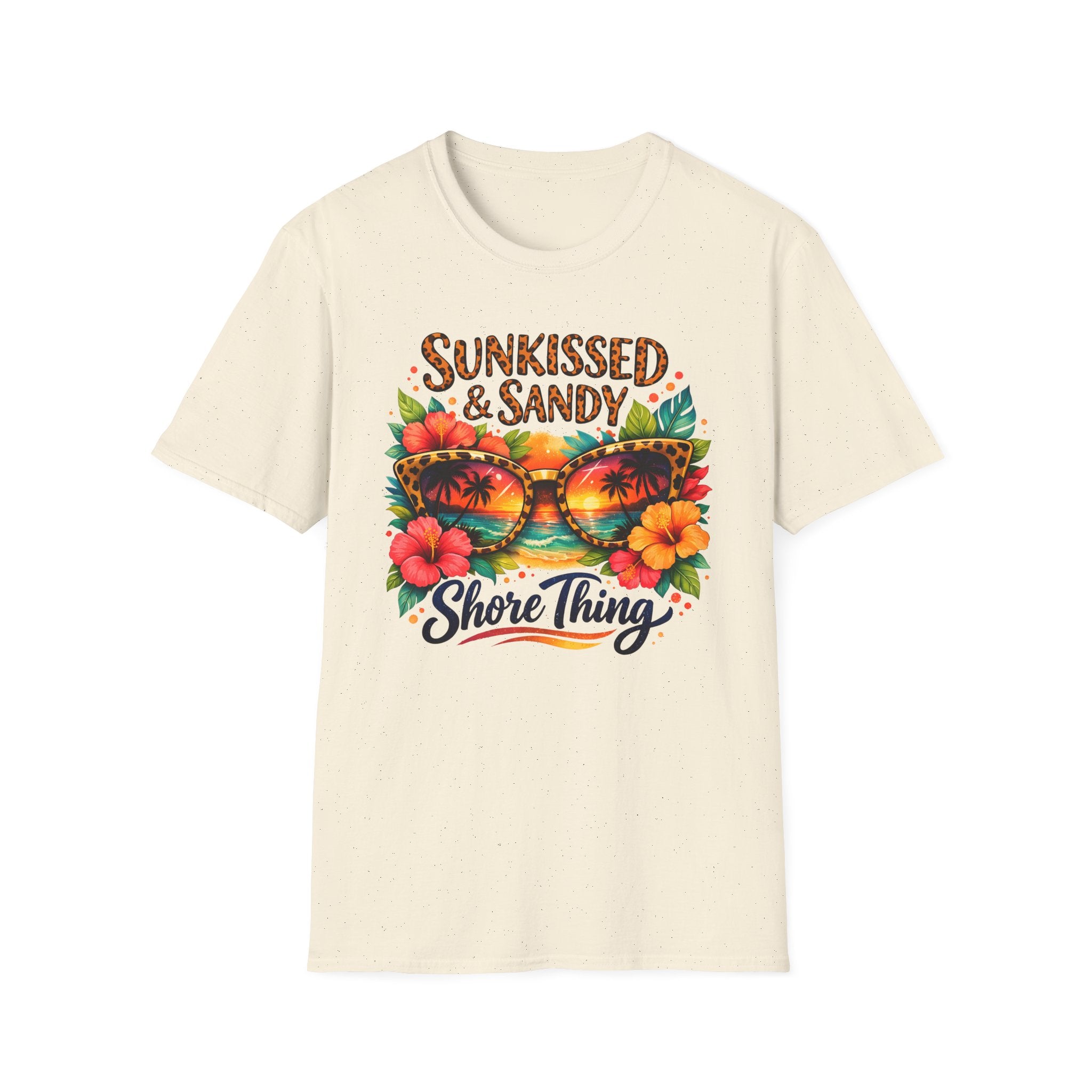 Sunkissed & Sandy Shore Thing T-Shirt | Tropical Sunglasses Floral Beach Design