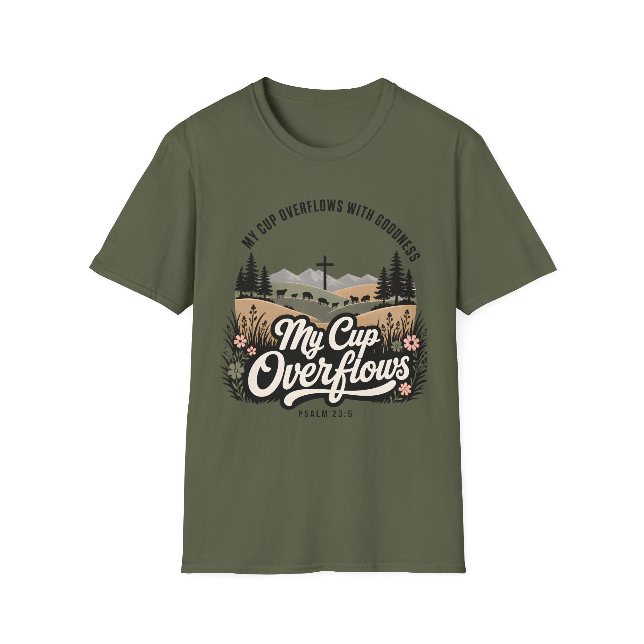 My Cup Overflows Christian shirt, Psalm 23:5 Scripture Tee
