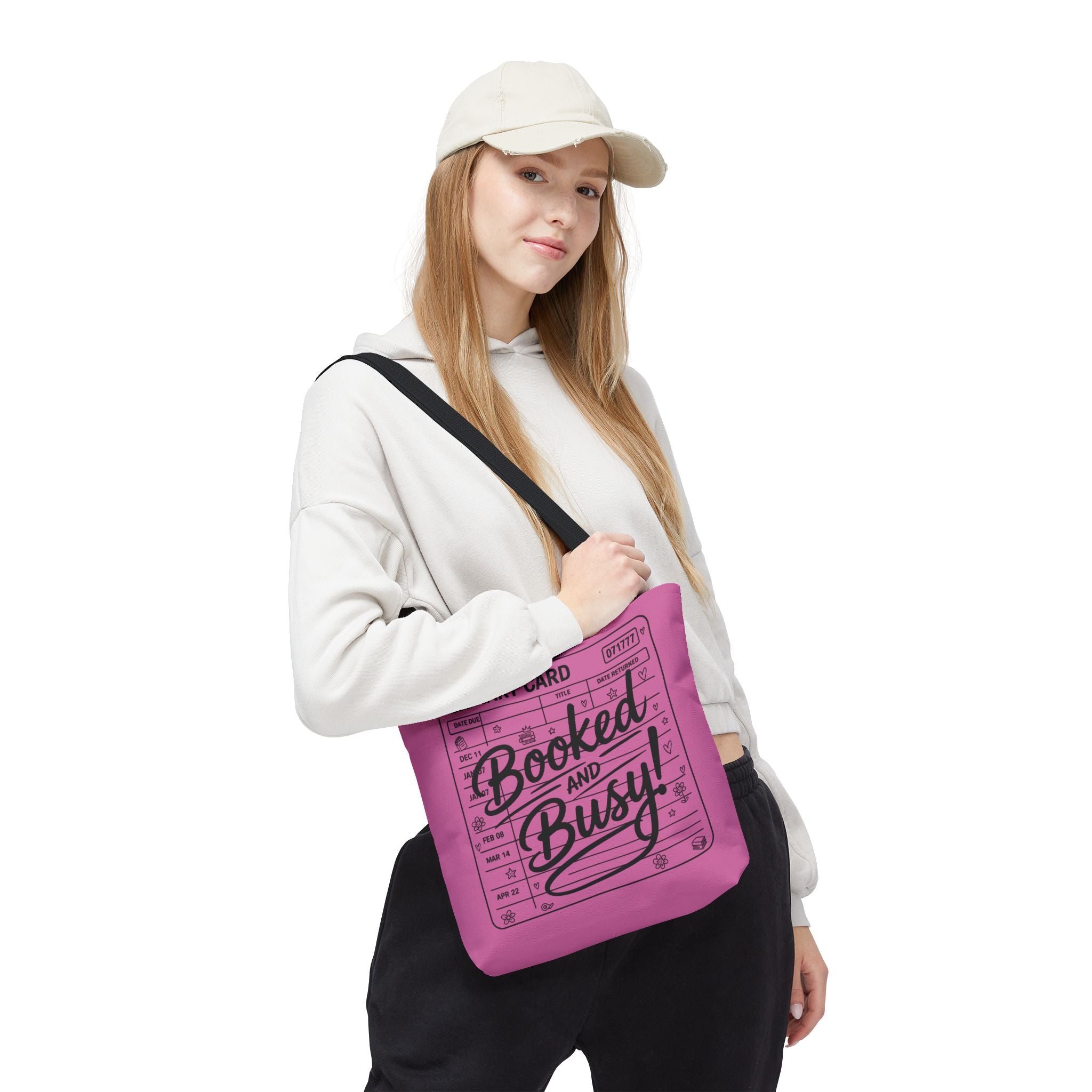 Booked and Busy library card Tote Bag | Book Lover Tote