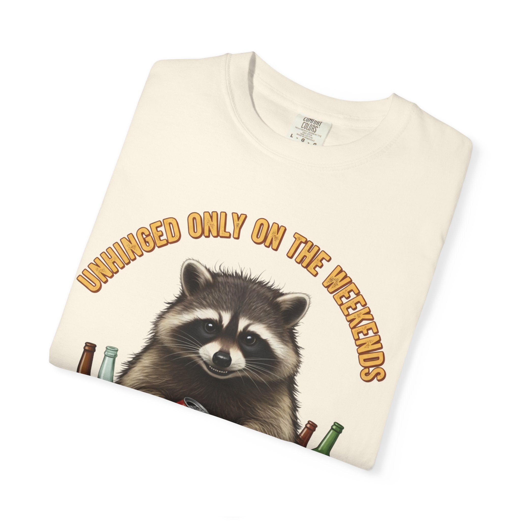 Raccoon Party T-Shirt|Comfort Colors 'Unhinged Only On The Weekends' Vintage Party Tee