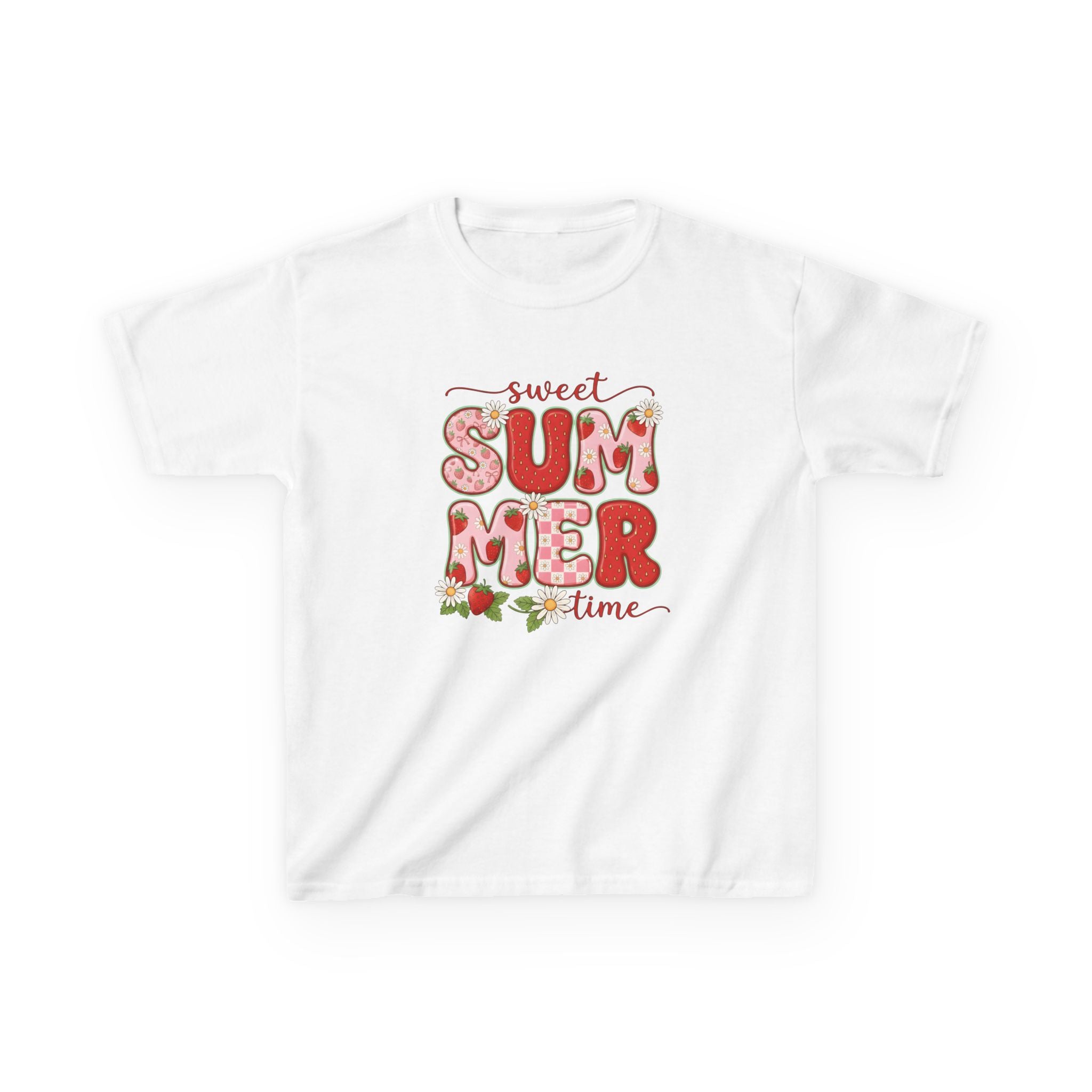 Sweet Summer Time Girls Tee | Strawberry Summer Graphic Shirt