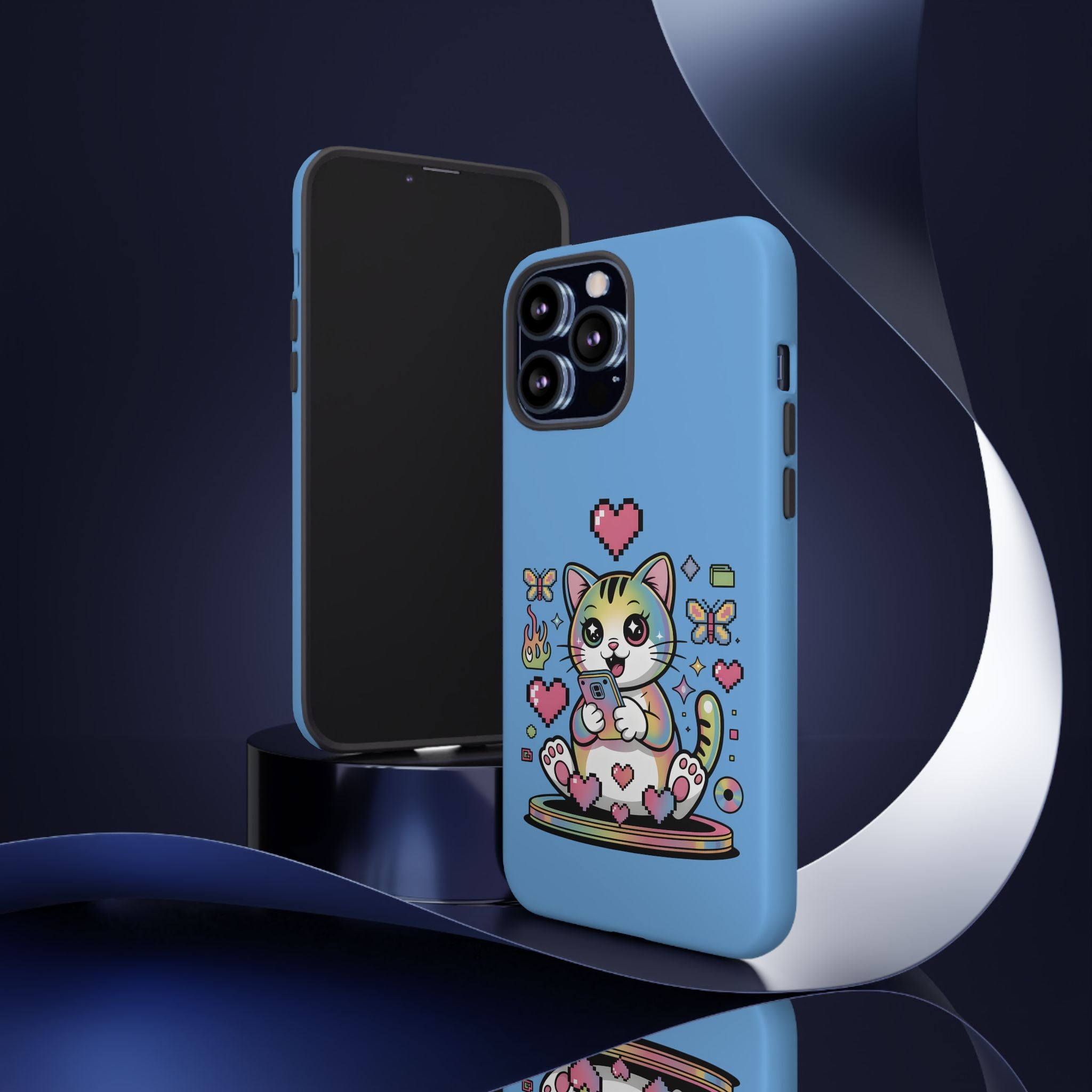 Kawaii Pixel Cat Hearts phone case | Tough Case iPhone 17, 16, 15, 14, 13, iPhone Pro 17, 16, 15, 14, 13, iPhone Pro Max 17, 16, 15, 14, 13