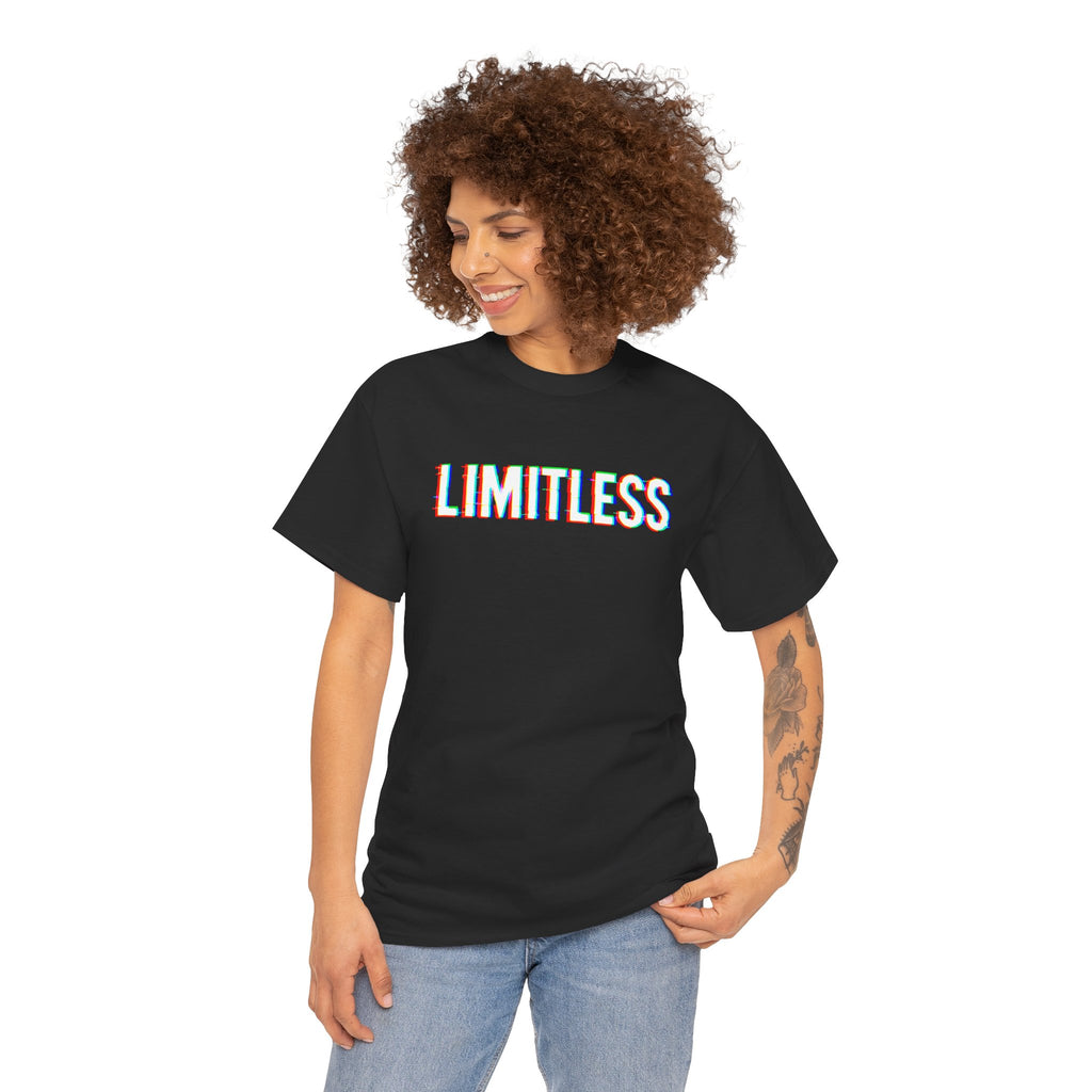 Limitless Unisex Heavy Cotton Tee, Motivational Shirt, Casual Wear, Gifts for Him/Her, Streetwear Fashion, Confidence Statement Tee