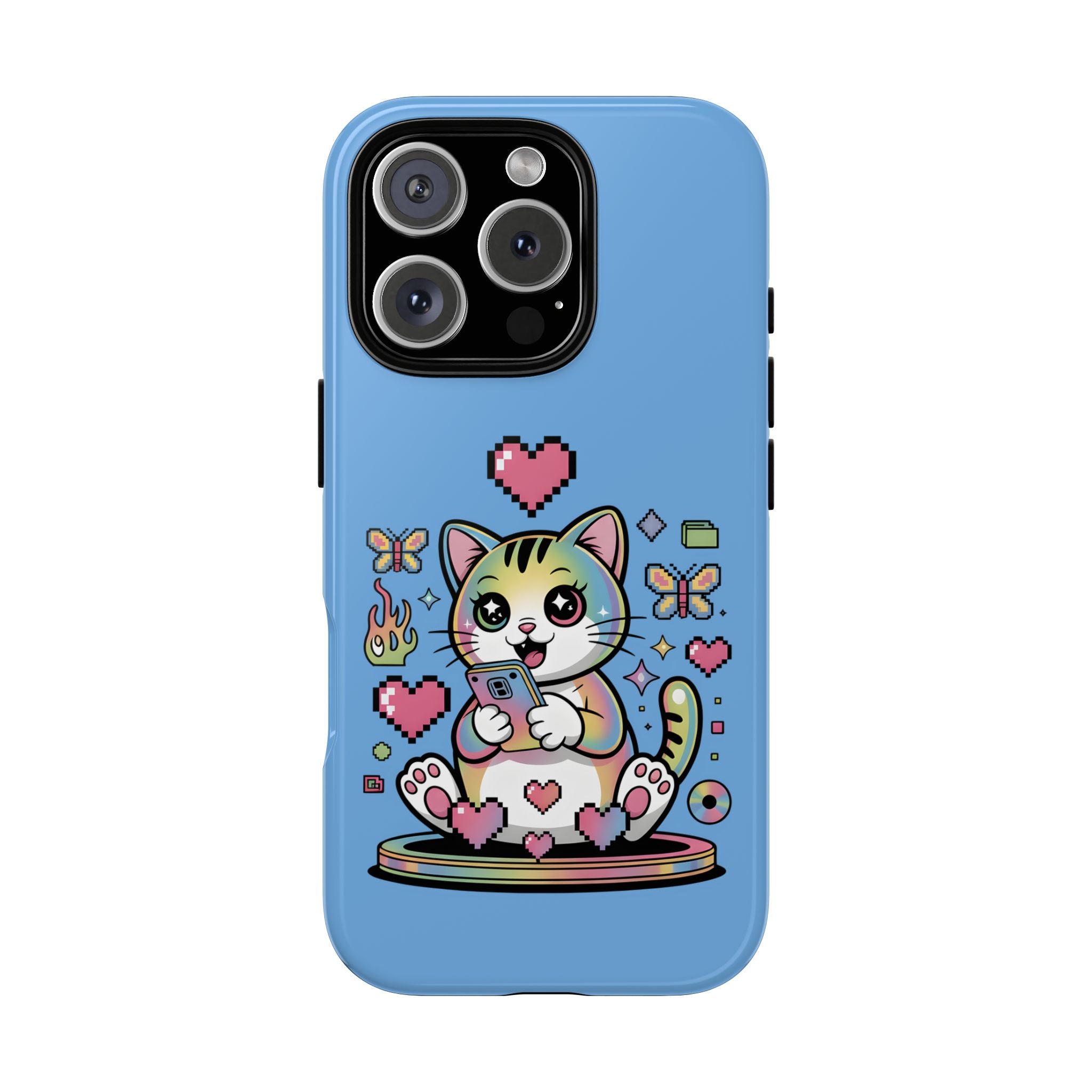Kawaii Pixel Cat Hearts phone case | Tough Case iPhone 17, 16, 15, 14, 13, iPhone Pro 17, 16, 15, 14, 13, iPhone Pro Max 17, 16, 15, 14, 13