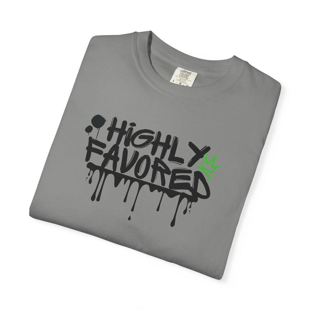 I'M Highly Favored Unisex T-Shirt, Casual Streetwear Tee, Graffiti Art Shirt, Gift for Artists, Motivational Graphic Tee