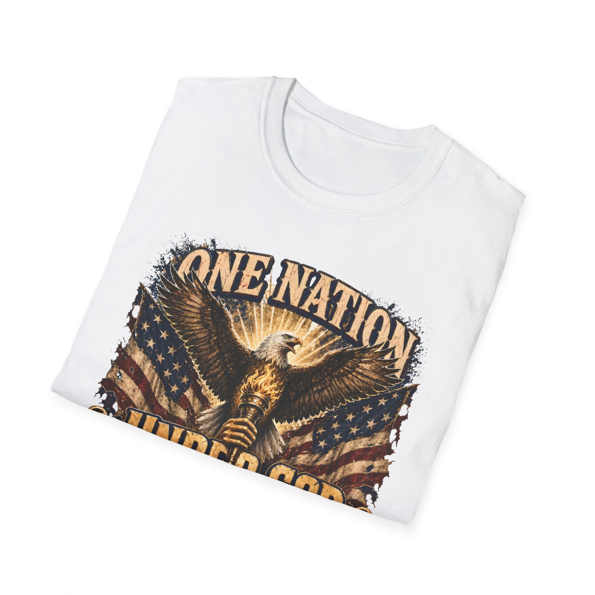 One Nation Under God T‑Shirt — Patriotic American Eagle 4th of July Tee