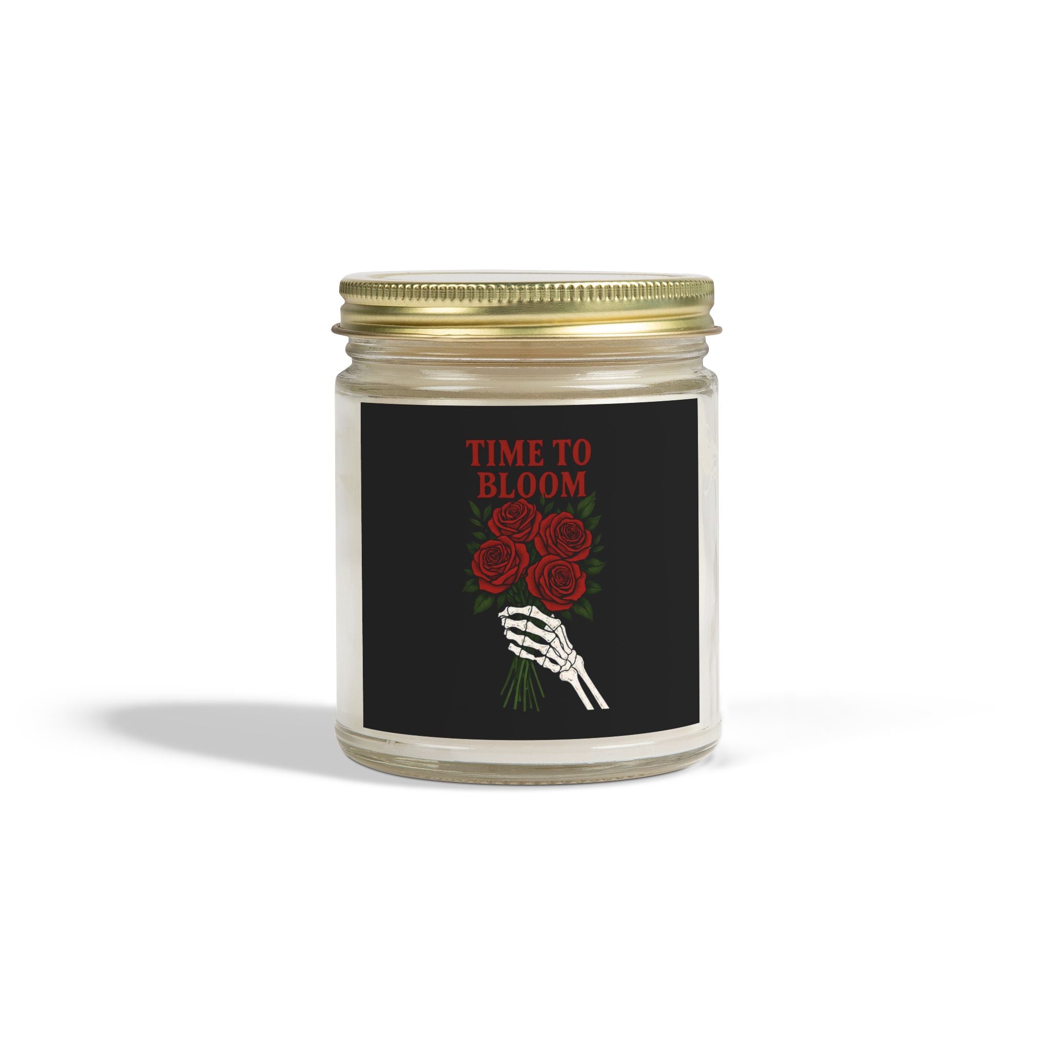Halloween Time to Bloom Skeleton Hand Candle, 4oz. 9oz. Goth Home Candle, Spooky Candle, Dark Home Decor