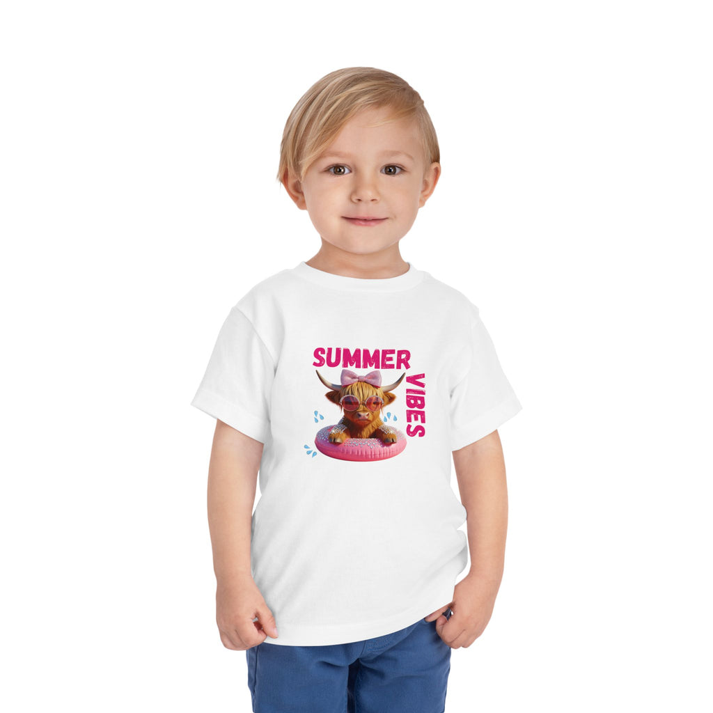 Toddler Girl's Summer Vibes Tee, Cute T-Shirt, Beach Outfit, Vacation Wear, Summer Party Top, Gifts for Toddlers