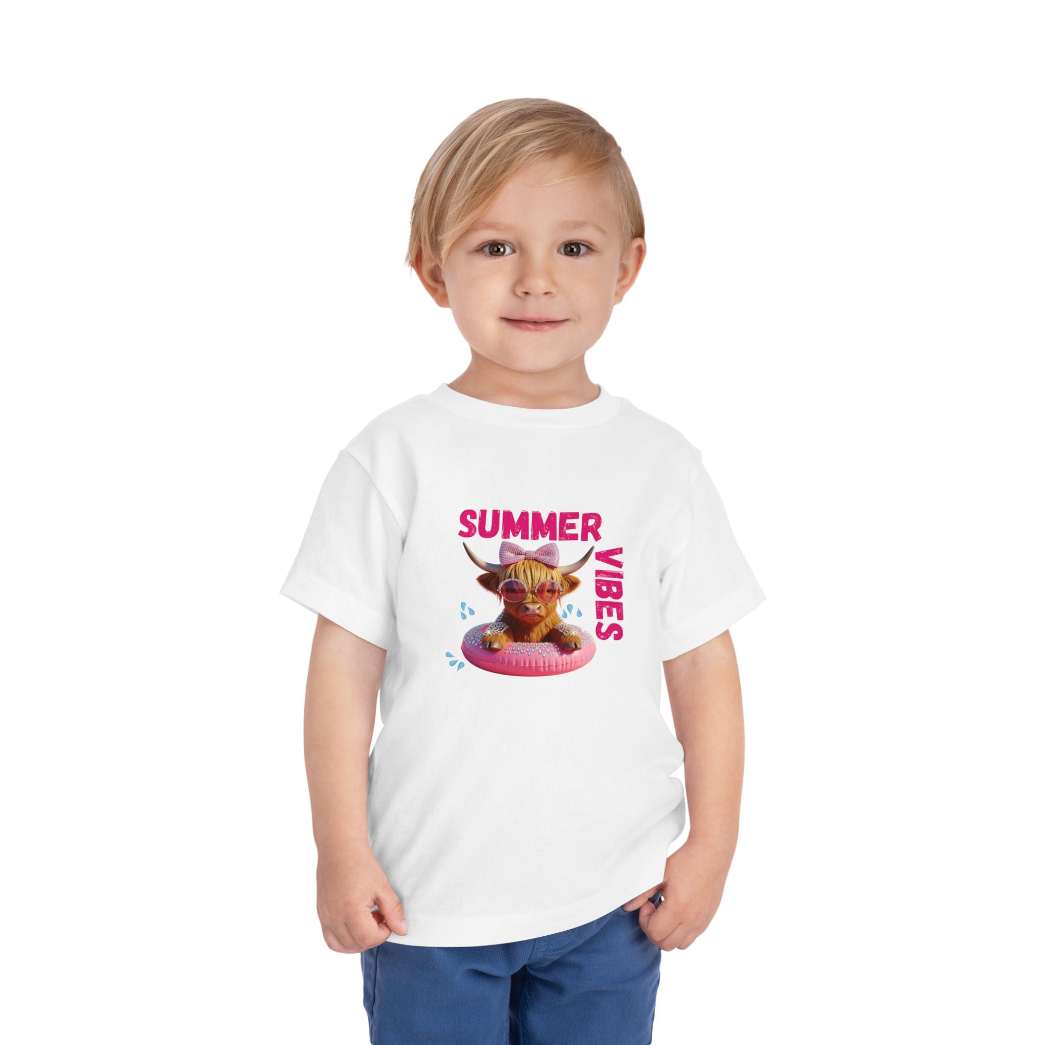 Toddler Girl's Summer Vibes Tee, Cute T-Shirt, Beach Outfit, Vacation Wear, Summer Party Top, Gifts for Toddlers