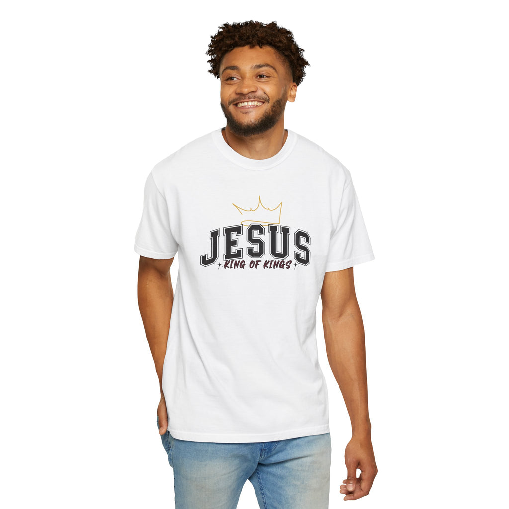 Jesus King of Kings T-Shirt, Unisex Garment Dyed Tee, Christian Apparel, Faith-Based Gift, Casual Wear, Religious T-Shirt