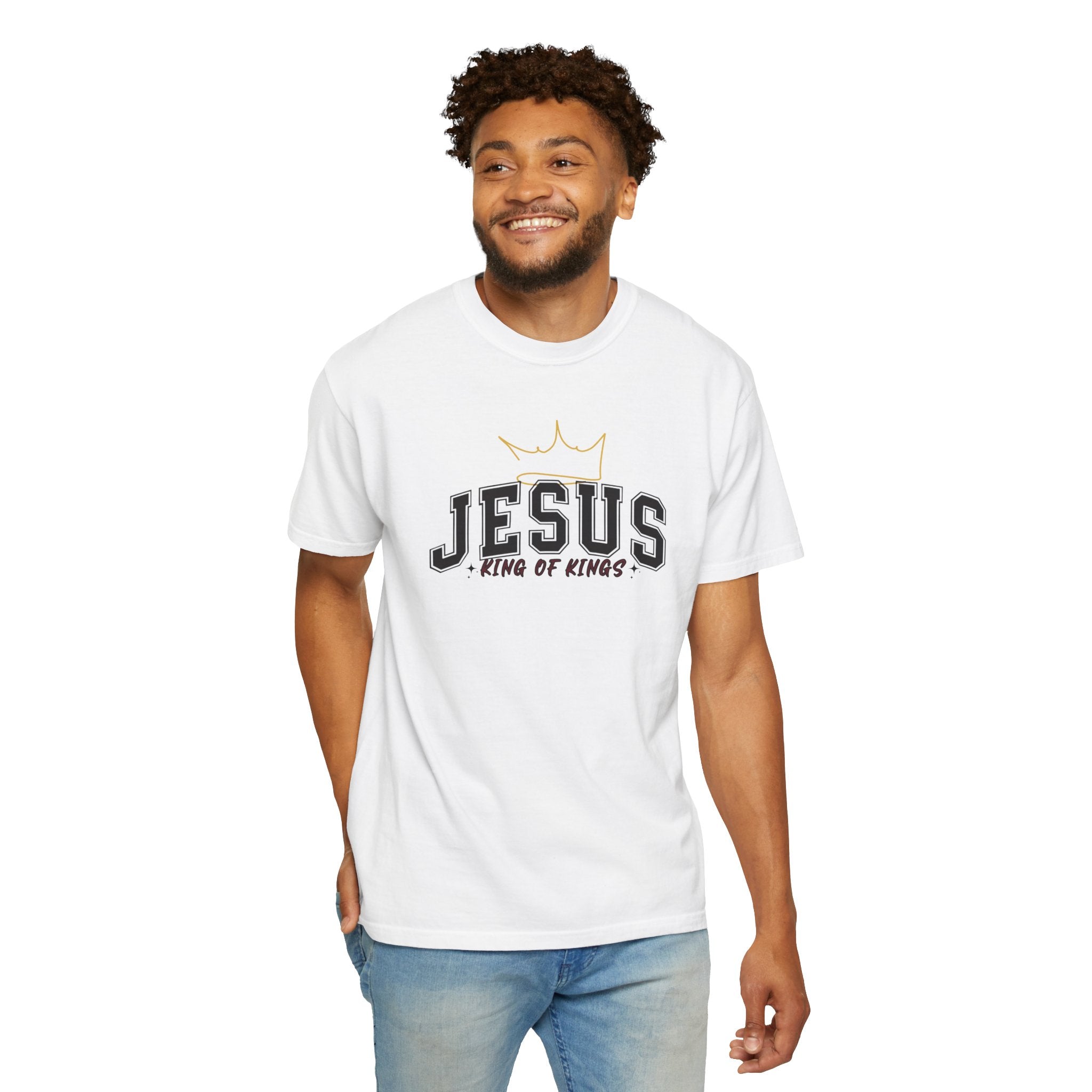 Jesus King of Kings T-Shirt, Unisex Garment Dyed Tee, Christian Apparel, Faith-Based Gift, Casual Wear, Religious T-Shirt
