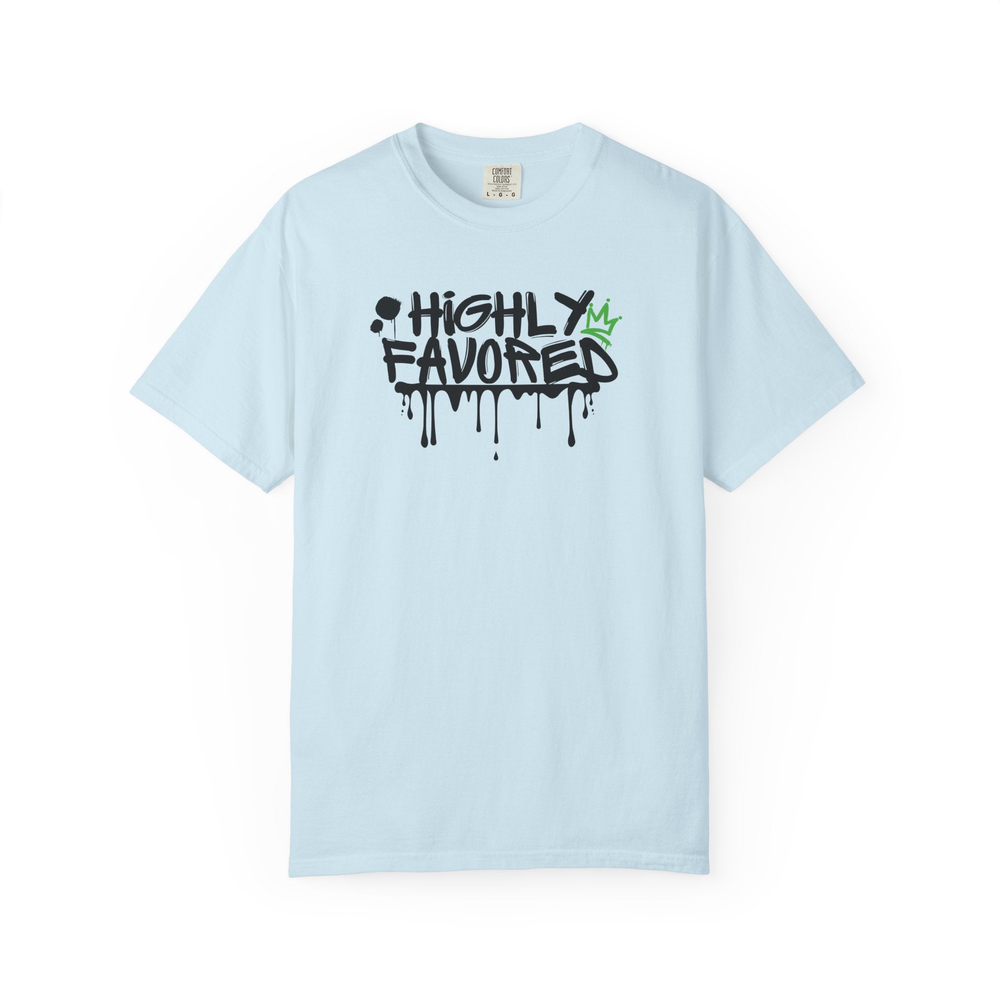 I'M Highly Favored Unisex T-Shirt, Casual Streetwear Tee, Graffiti Art Shirt, Gift for Artists, Motivational Graphic Tee