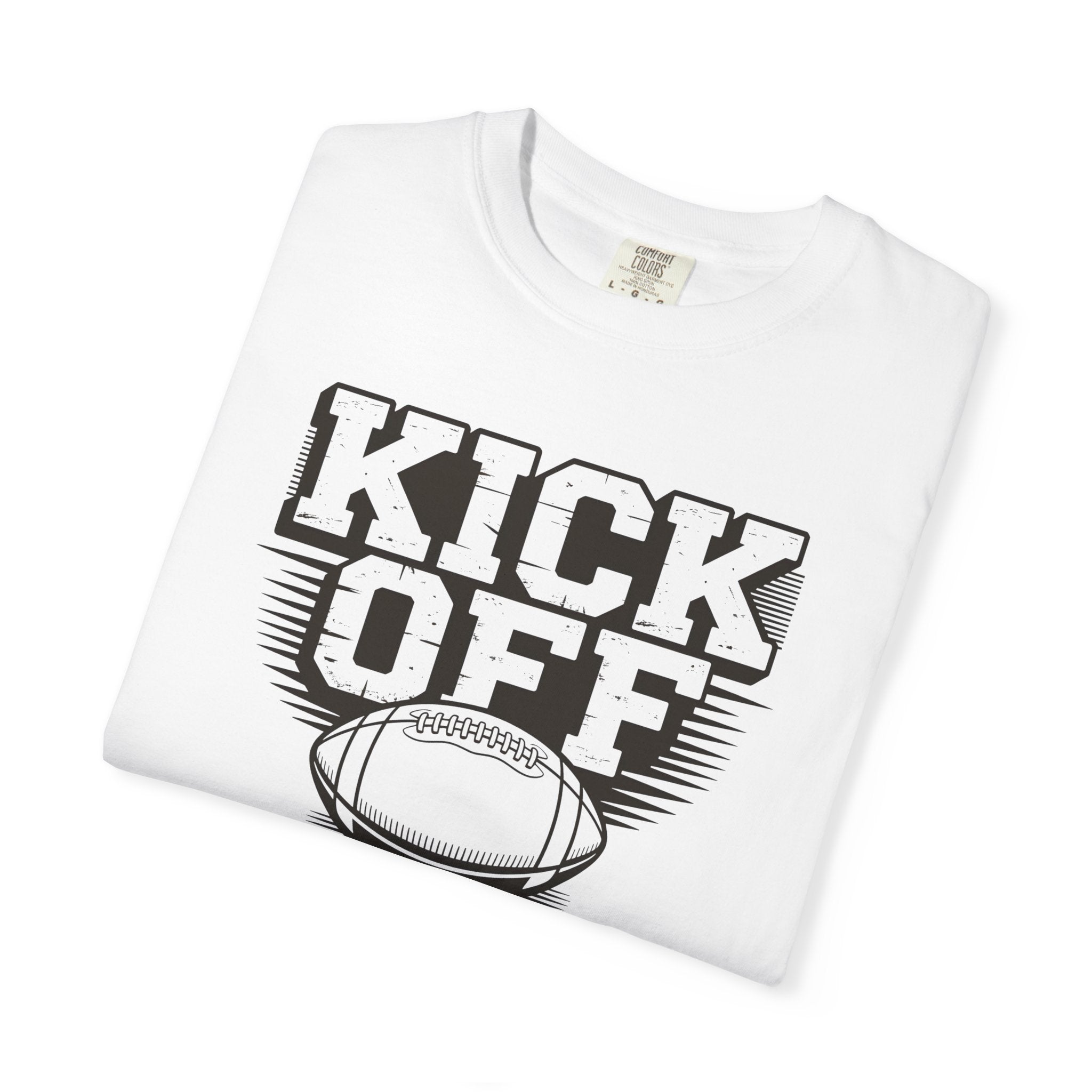 Kick Off Unisex Garment-Dyed T-shirt for Sports Lovers, Football Fans, Casual Wear, Gift Idea, Game Day Apparel