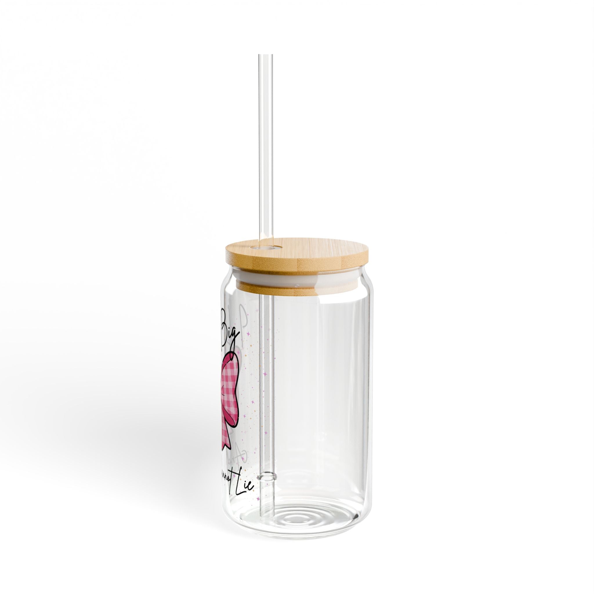 Cute Gingham Sipper Glass with Straw, I Like Big Bows, Perfect for Parties, Gifts, or Everyday Use, Eco-Friendly Drinkware, Stylish Beverage [...]