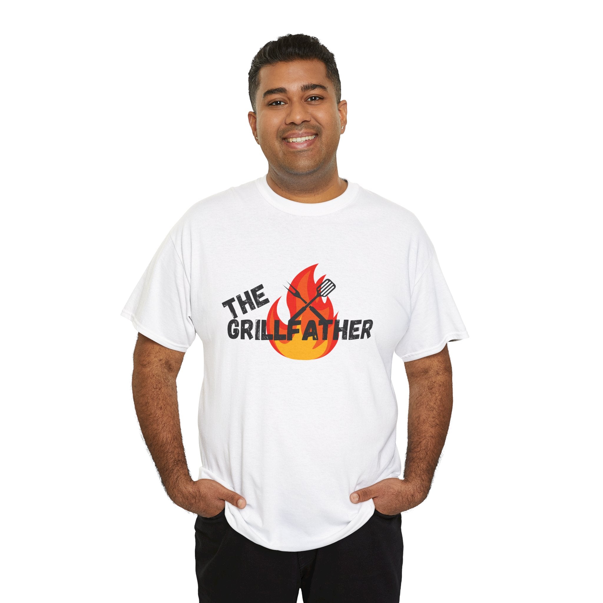 The Grillfather Tee - Perfect for BBQ Lovers, Father's Day, Cookouts, Unisex Cotton T-Shirt, Grilling Apparel, Gift for Dad