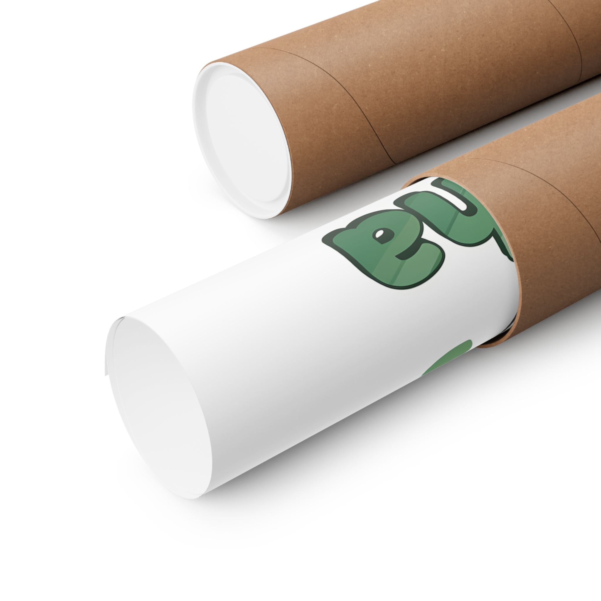 Powered by Matcha Matte Poster | Kawaii Matcha Drink Illustration