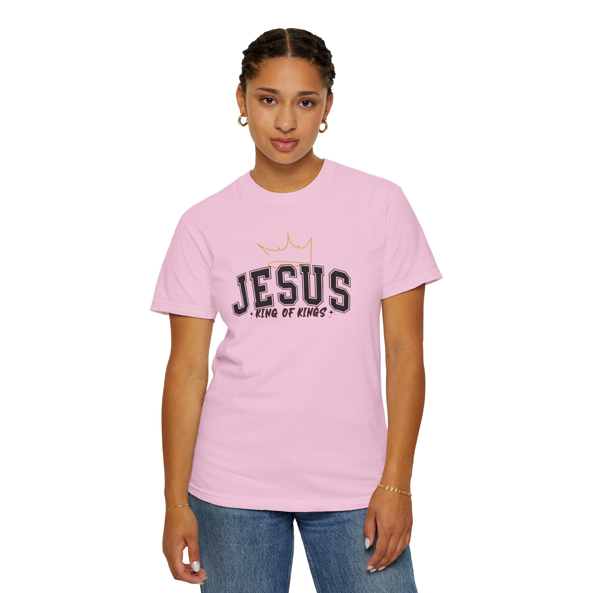 Jesus King of Kings T-Shirt, Unisex Garment Dyed Tee, Christian Apparel, Faith-Based Gift, Casual Wear, Religious T-Shirt