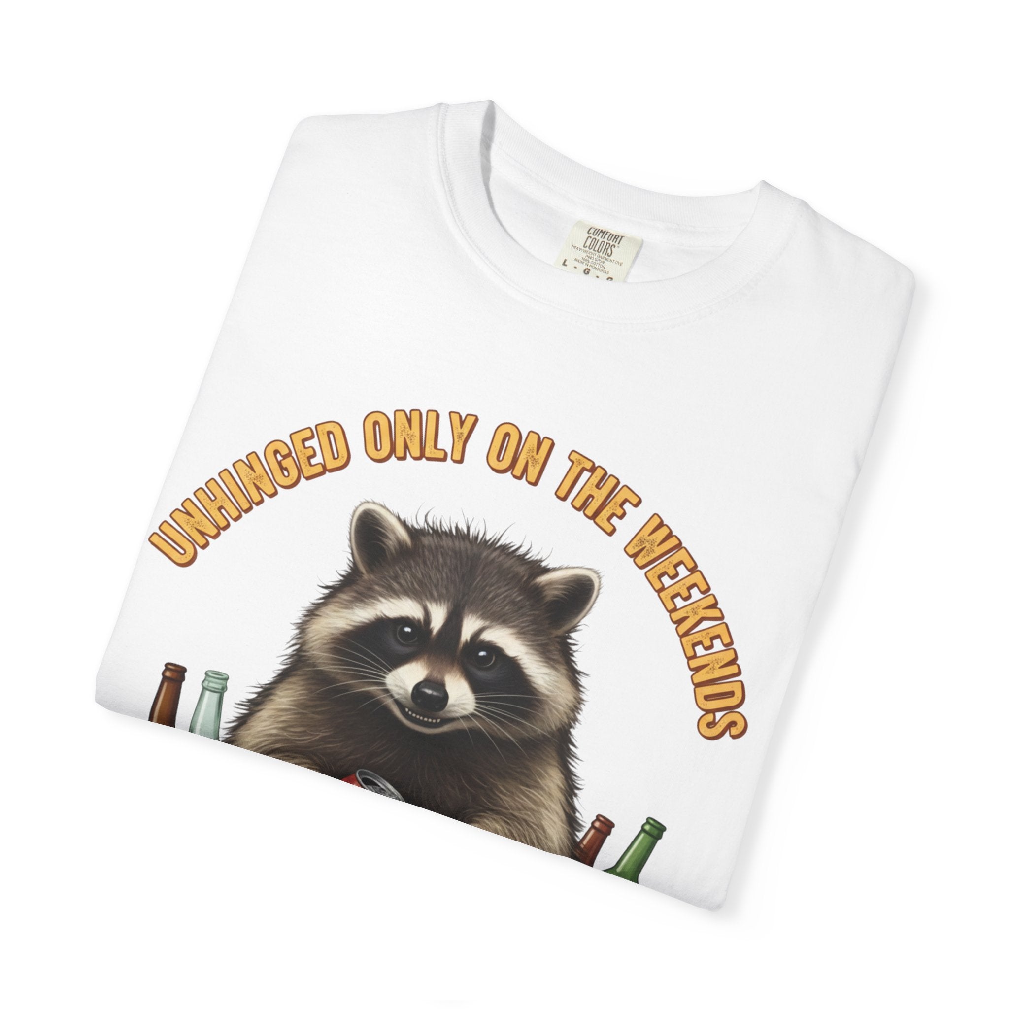 Raccoon Party T-Shirt|Comfort Colors 'Unhinged Only On The Weekends' Vintage Party Tee