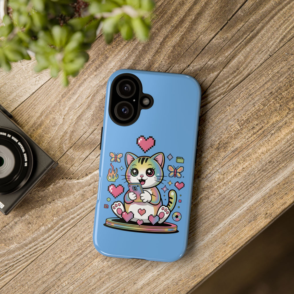 Kawaii Pixel Cat Hearts phone case | Tough Case iPhone 17, 16, 15, 14, 13, iPhone Pro 17, 16, 15, 14, 13, iPhone Pro Max 17, 16, 15, 14, 13