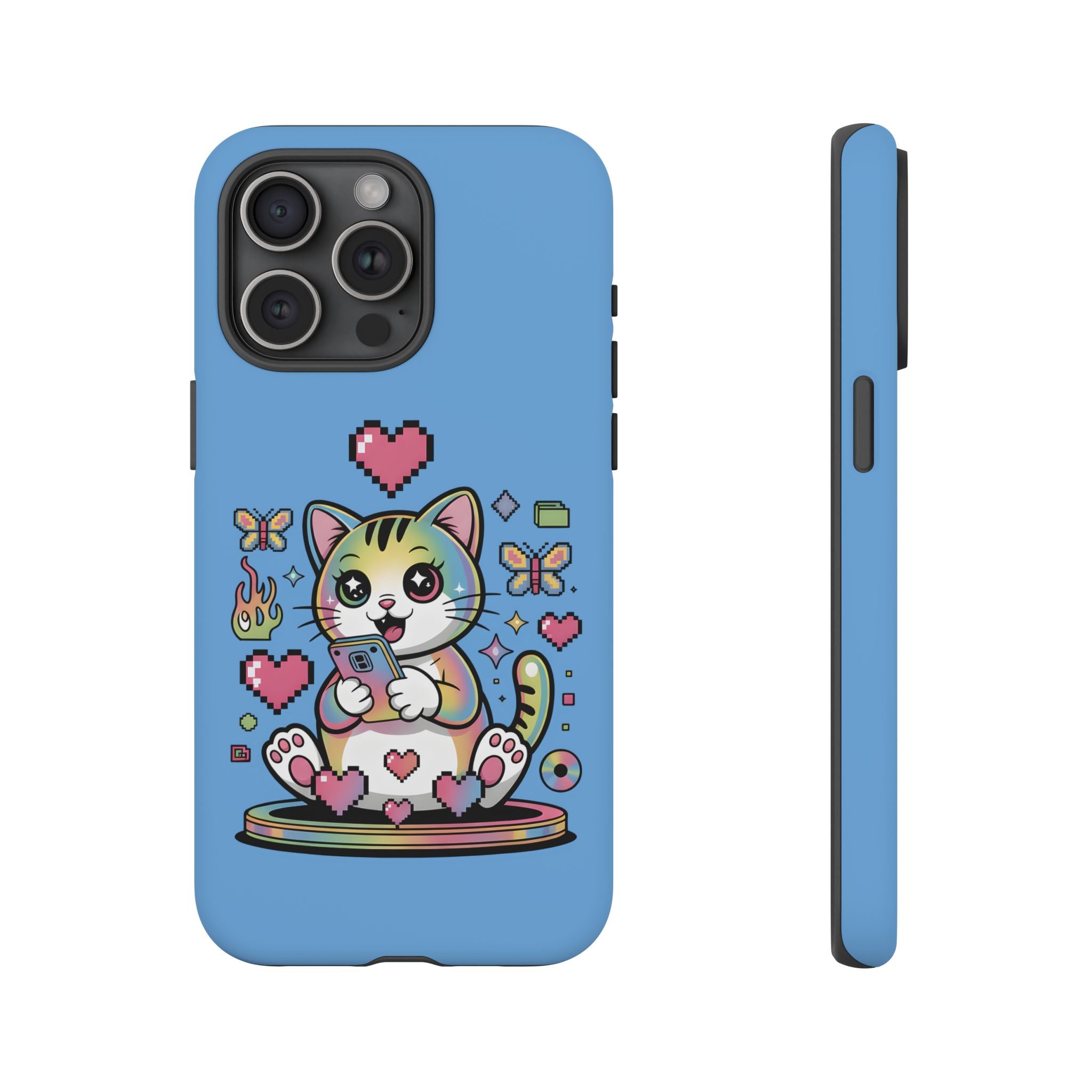 Kawaii Pixel Cat Hearts phone case | Tough Case iPhone 17, 16, 15, 14, 13, iPhone Pro 17, 16, 15, 14, 13, iPhone Pro Max 17, 16, 15, 14, 13