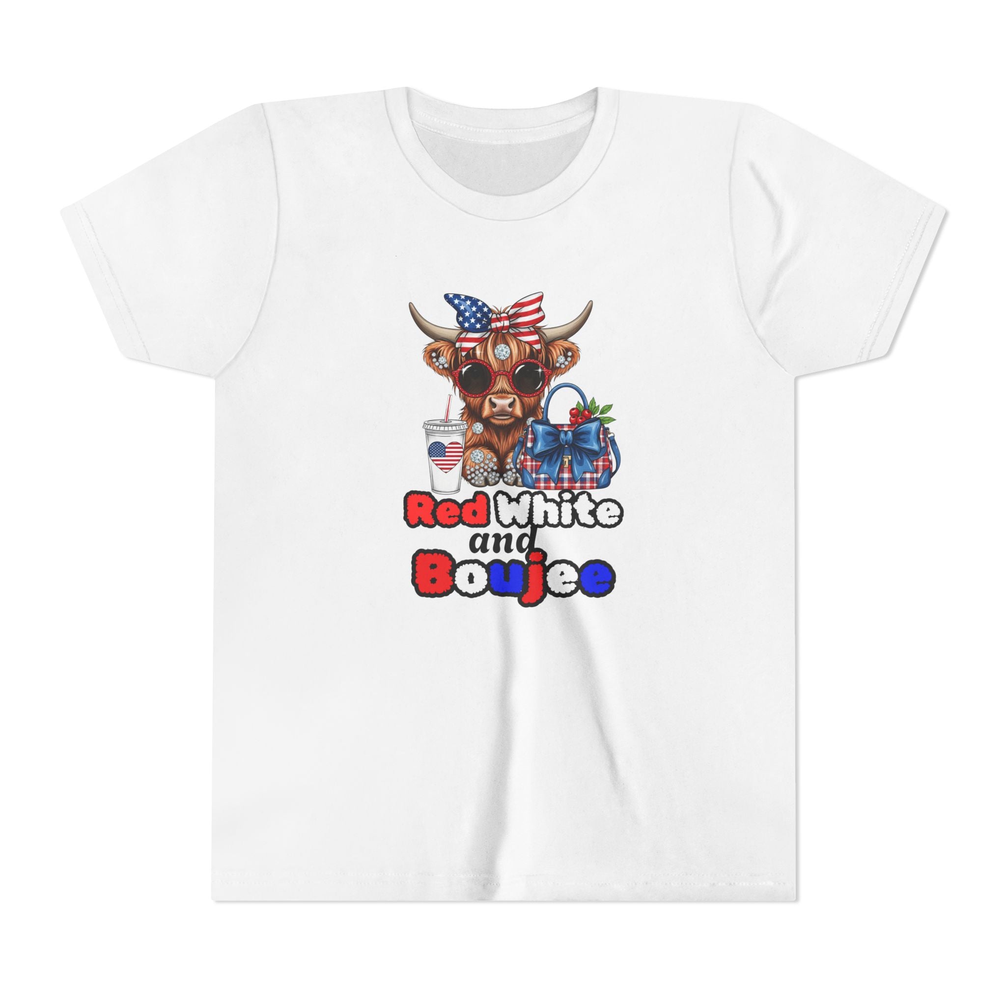 Youth Short Sleeve Tee - 'Red White and Boujee' Patriotic T-Shirt for Kids, Fun Summer Apparel, Ideal for 4th of July, BBQs, Family [...]