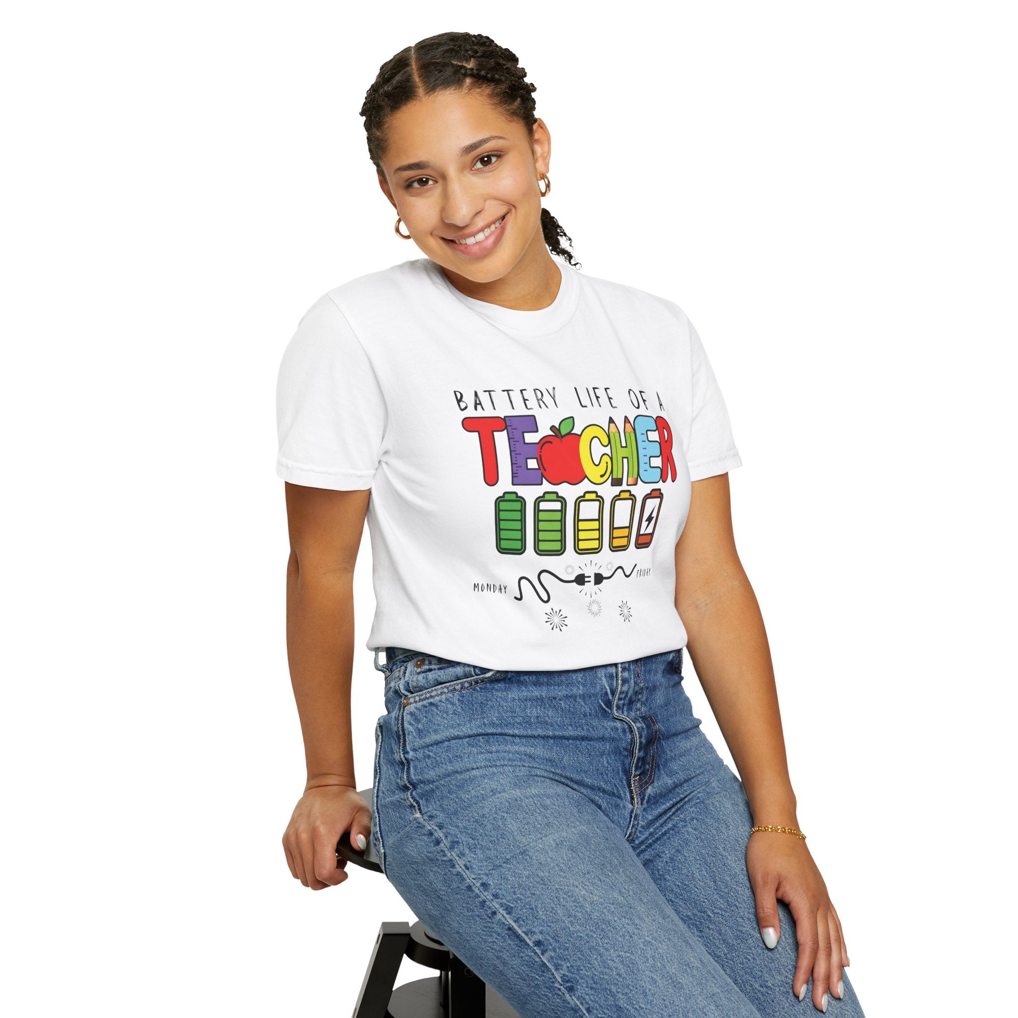 Battery Life of a Teacher Comfort Colors Shirt, Teacher Gift, Teacher Appreciation Shirt, Comfort Colors Tee, Gift for Educators