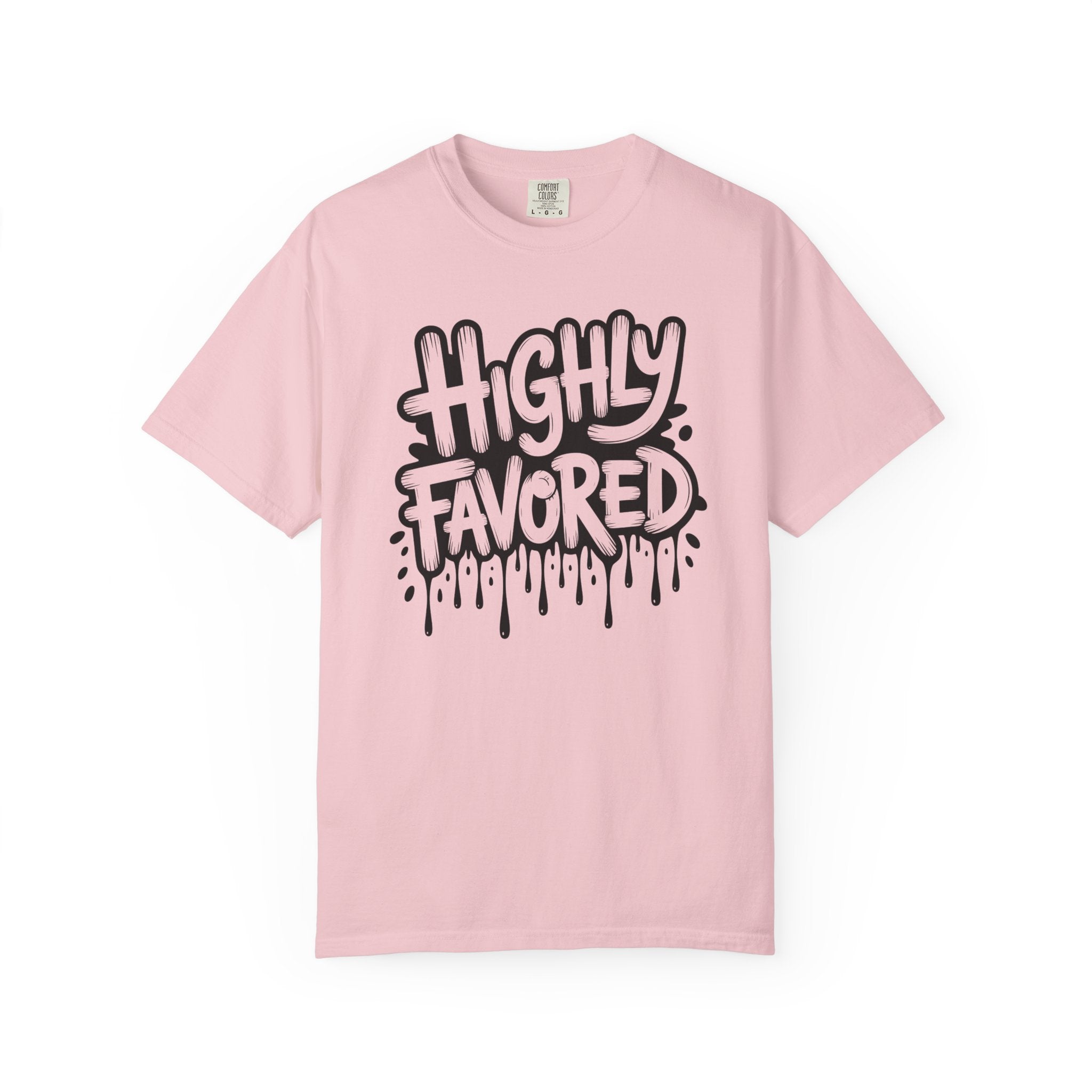 Highly Favored Comfort Colors Unisex Garment-Dyed T-Shirt | Casual Streetwear, Gift for Friends, Inspirational Apparel, Everyday Comfort, Affirmation Tee