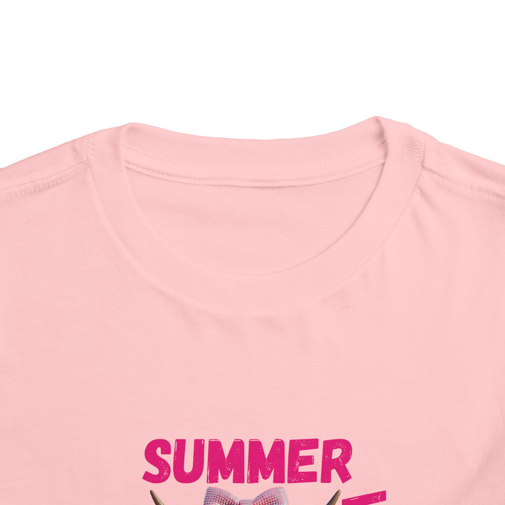 Toddler Girl's Summer Vibes Tee, Cute T-Shirt, Beach Outfit, Vacation Wear, Summer Party Top, Gifts for Toddlers