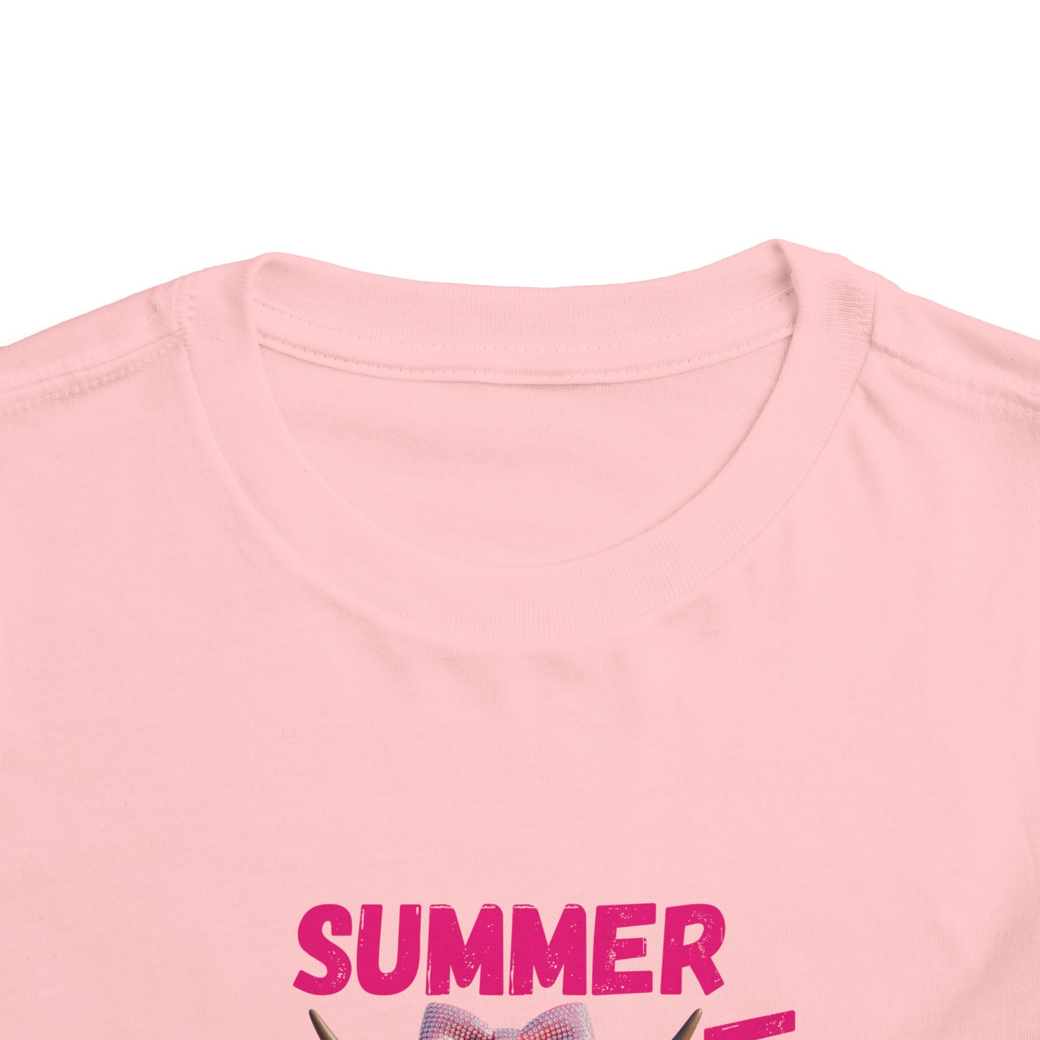Toddler Girl's Summer Vibes Tee, Cute T-Shirt, Beach Outfit, Vacation Wear, Summer Party Top, Gifts for Toddlers