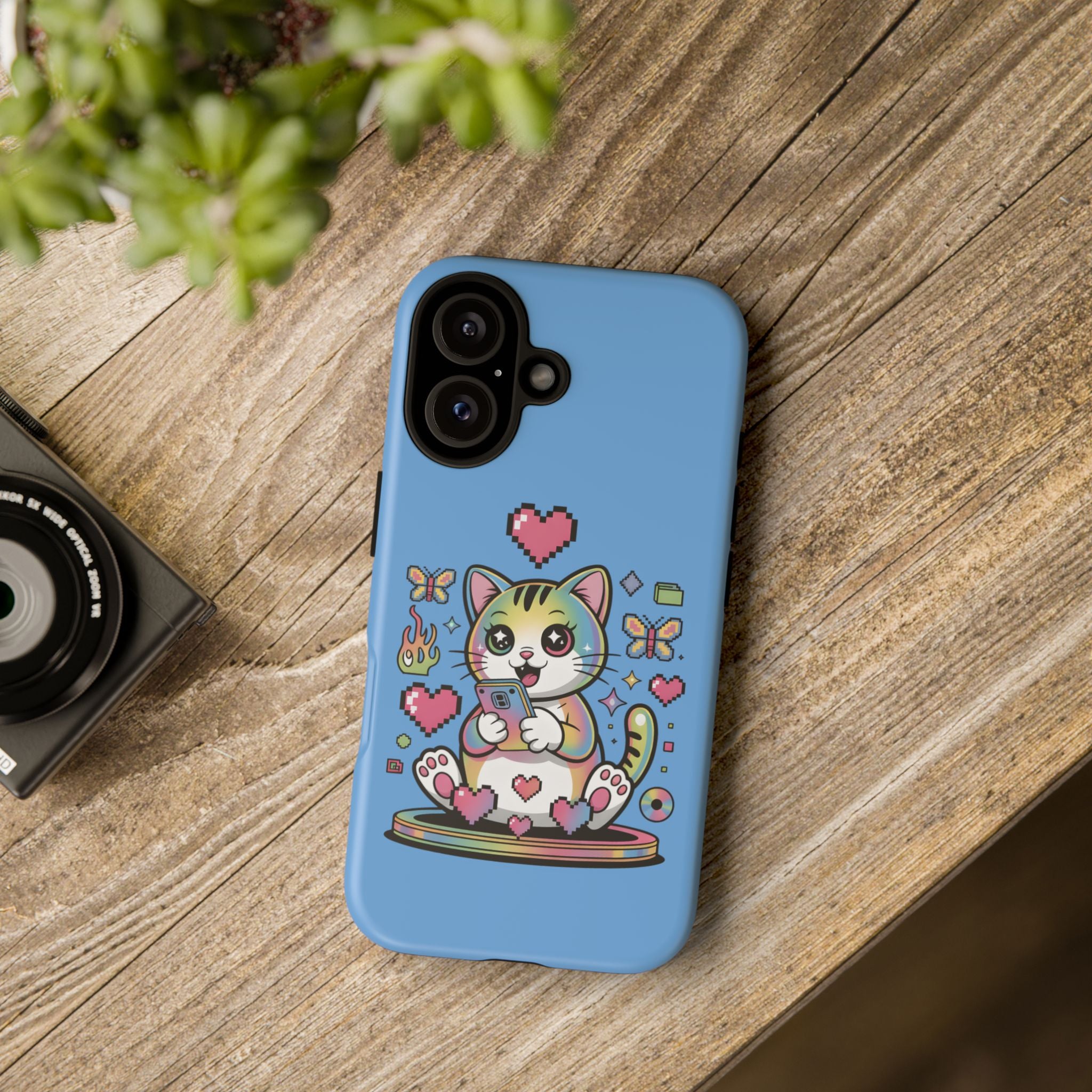 Kawaii Pixel Cat Hearts phone case | Tough Case iPhone 17, 16, 15, 14, 13, iPhone Pro 17, 16, 15, 14, 13, iPhone Pro Max 17, 16, 15, 14, 13