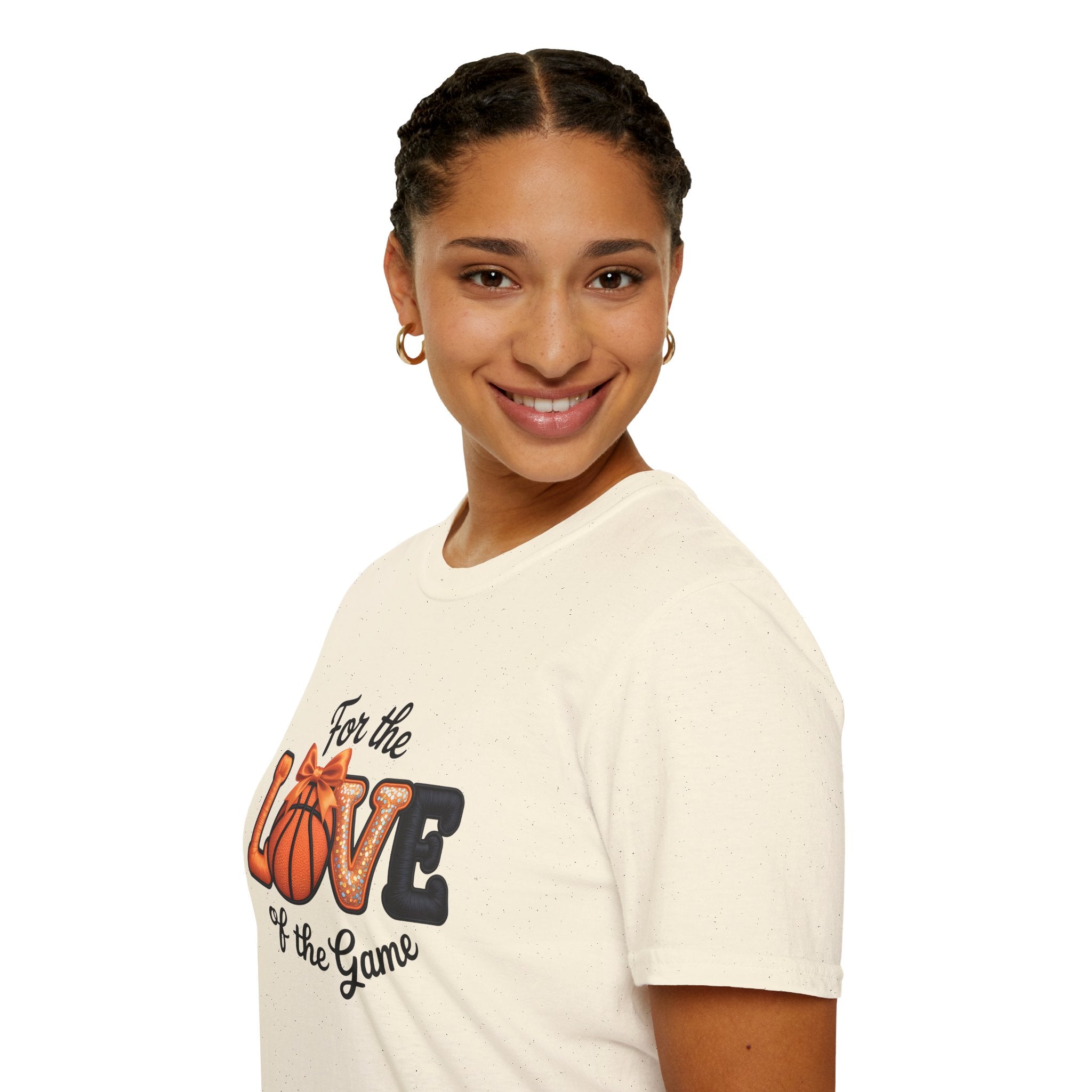 Faux Embroidered For the Love of the Game Basketball T-Shirt | Sports Tee