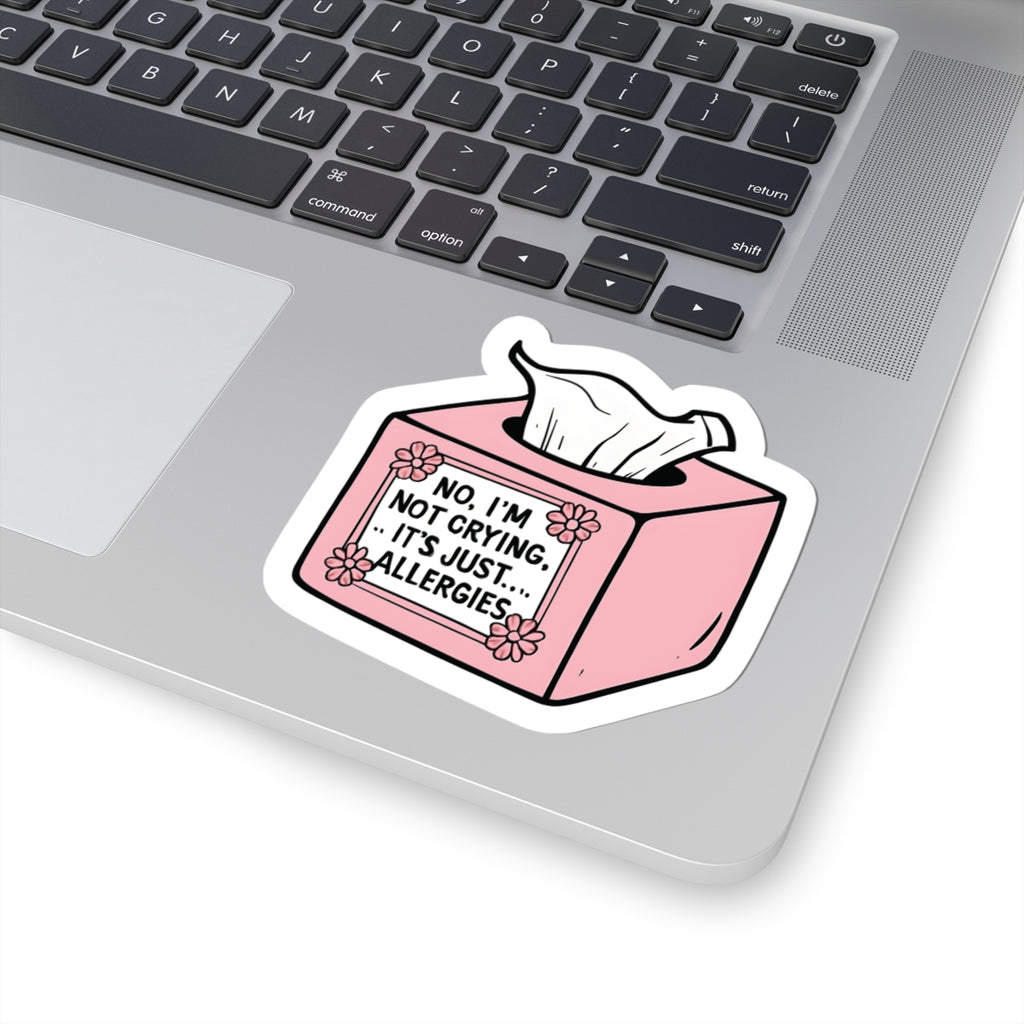 Allergy-Themed Kiss-Cut Stickers, Cute Laptop Decor, Funny Gift for Allergies, Floral Tissues Decor, Quirky Desktop Accessories