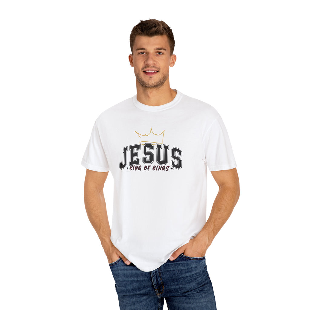 Jesus King of Kings T-Shirt, Unisex Garment Dyed Tee, Christian Apparel, Faith-Based Gift, Casual Wear, Religious T-Shirt