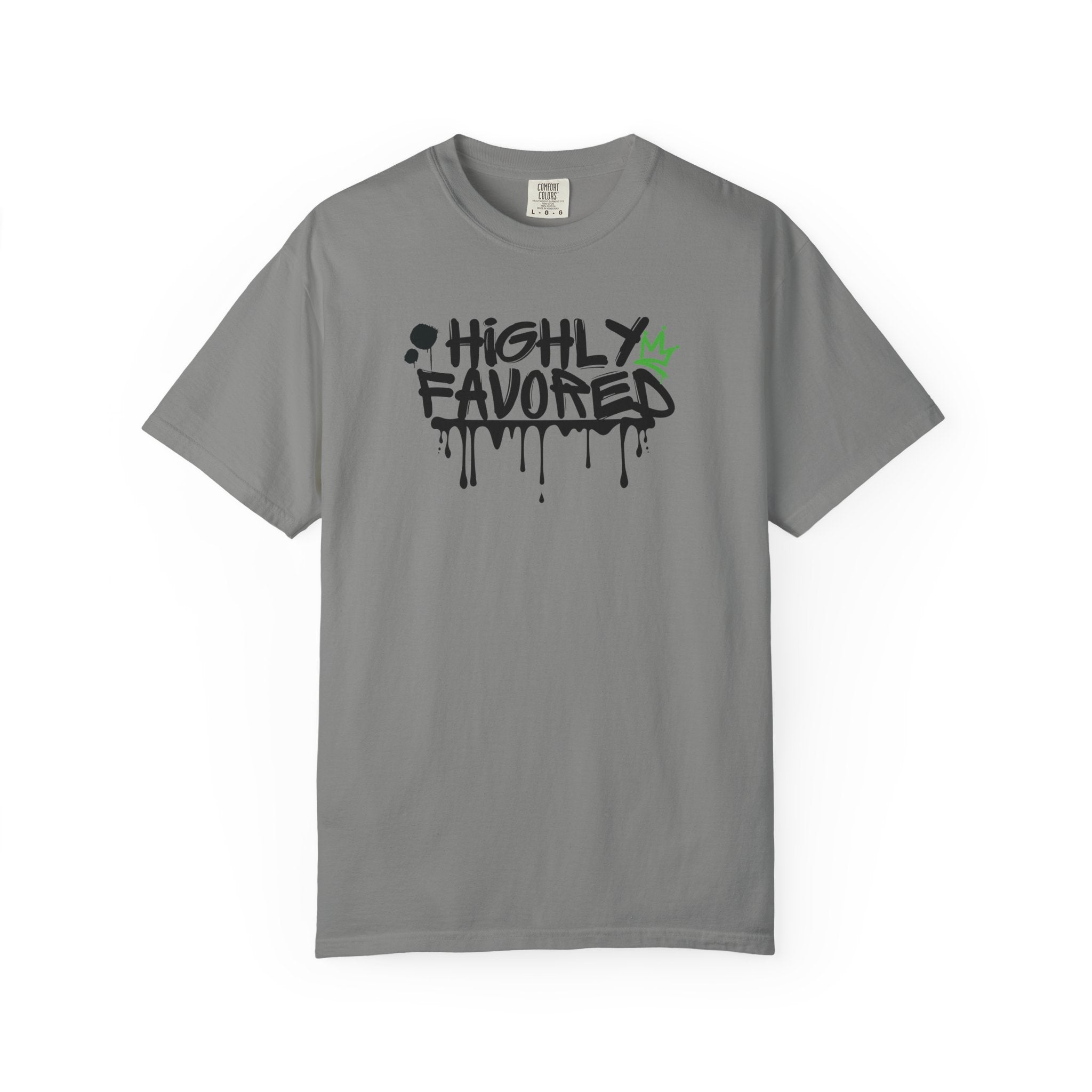 I'M Highly Favored Unisex T-Shirt, Casual Streetwear Tee, Graffiti Art Shirt, Gift for Artists, Motivational Graphic Tee