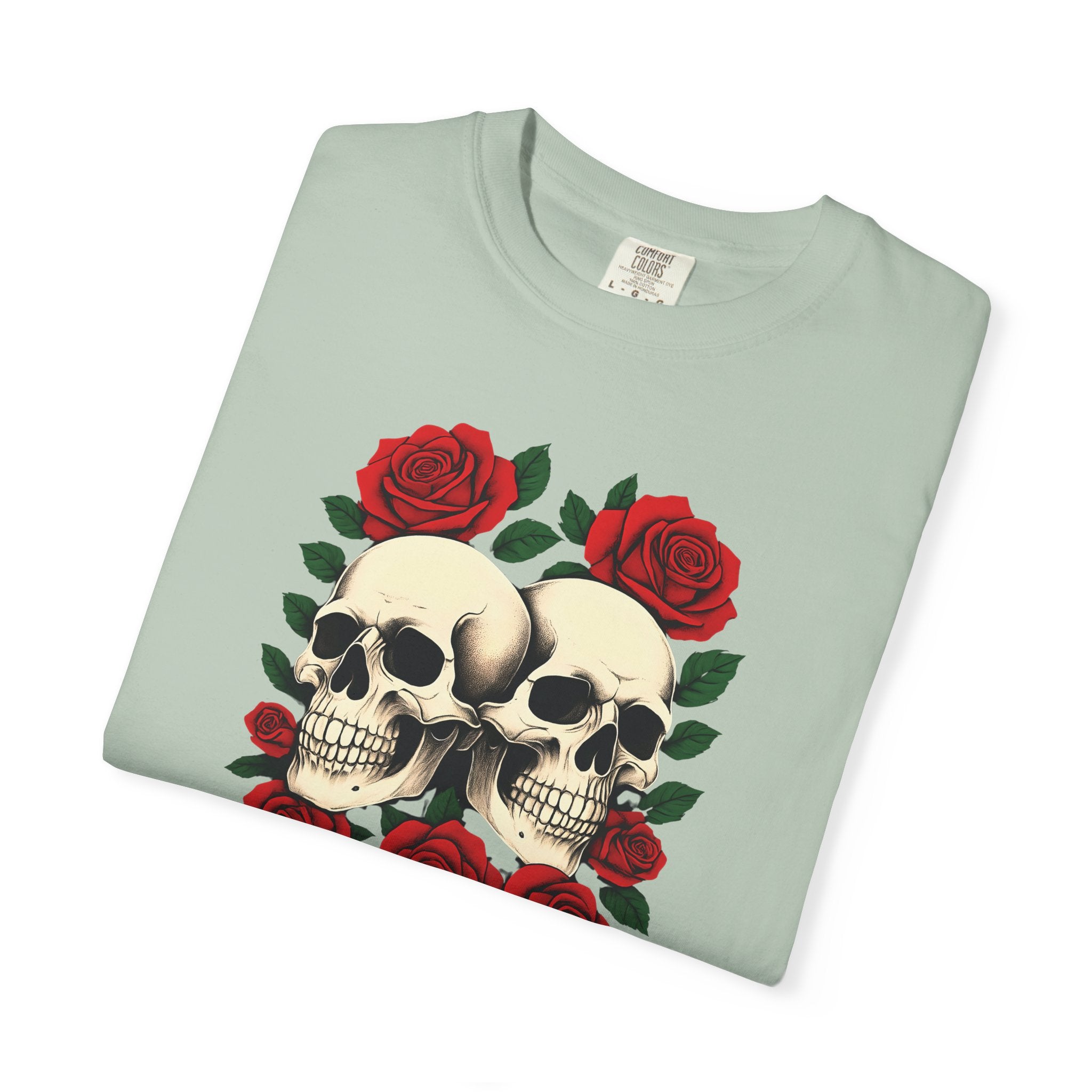 Stylish Skull & Rose Unisex T-shirt, Grunge Tee, Unisex Casual Wear, Unique Graphic Top, Gift for Goths, Time to Bloom Apparel