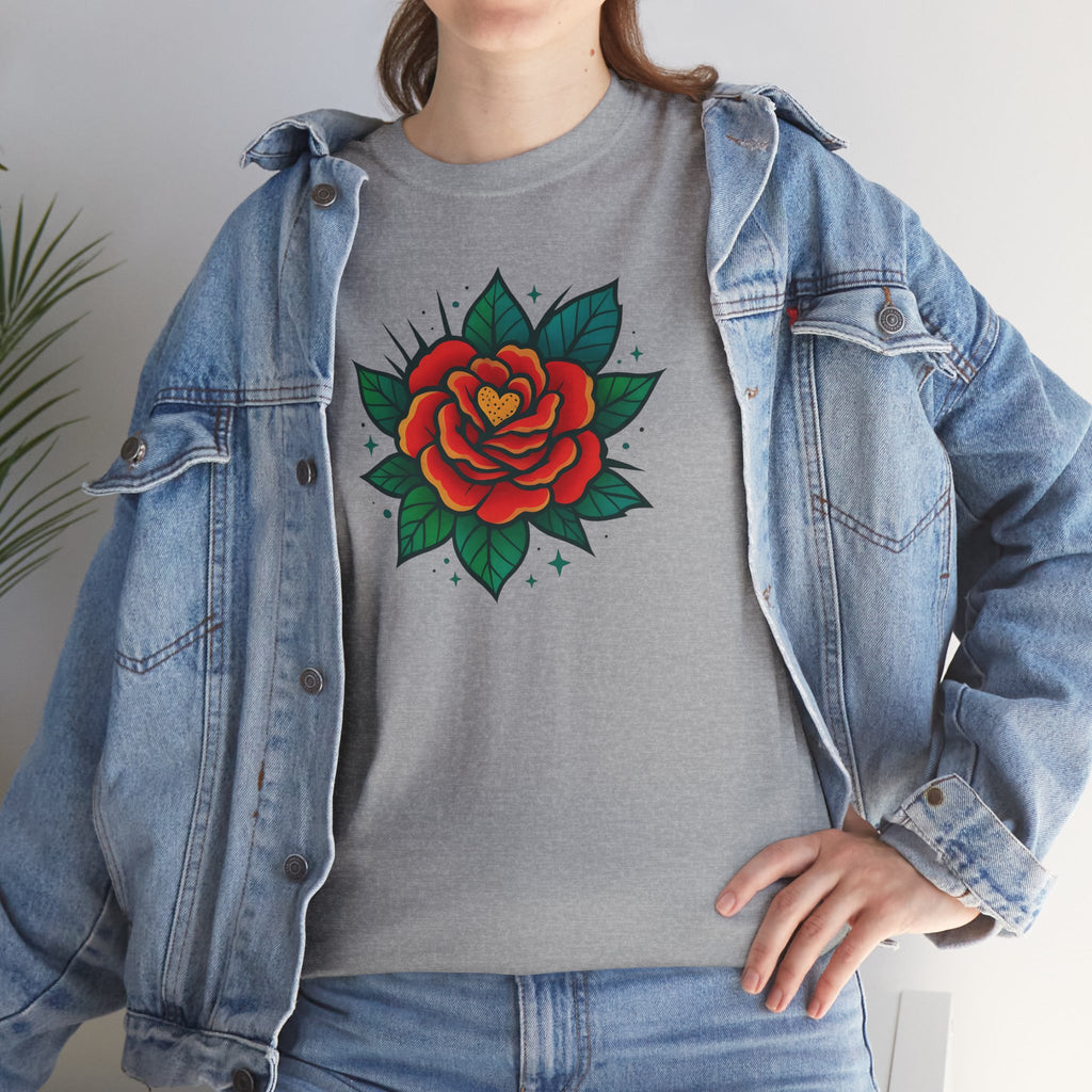 Bohemian Style Rose Floral Design Shirt, Floral Rose Shirt, Boho Tee, Graphic T-shirt