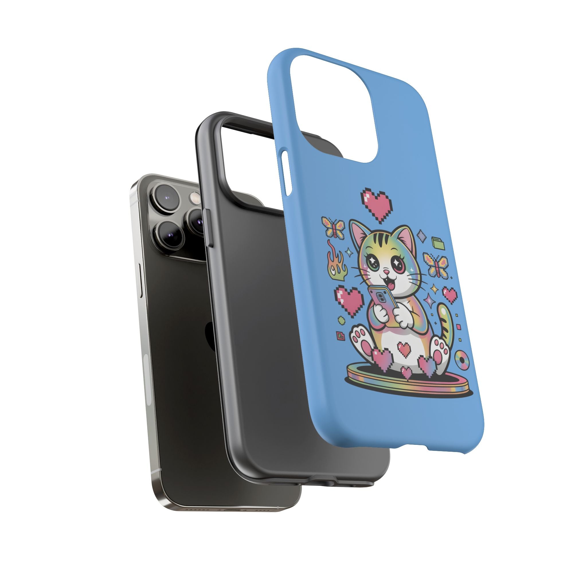 Kawaii Pixel Cat Hearts phone case | Tough Case iPhone 17, 16, 15, 14, 13, iPhone Pro 17, 16, 15, 14, 13, iPhone Pro Max 17, 16, 15, 14, 13