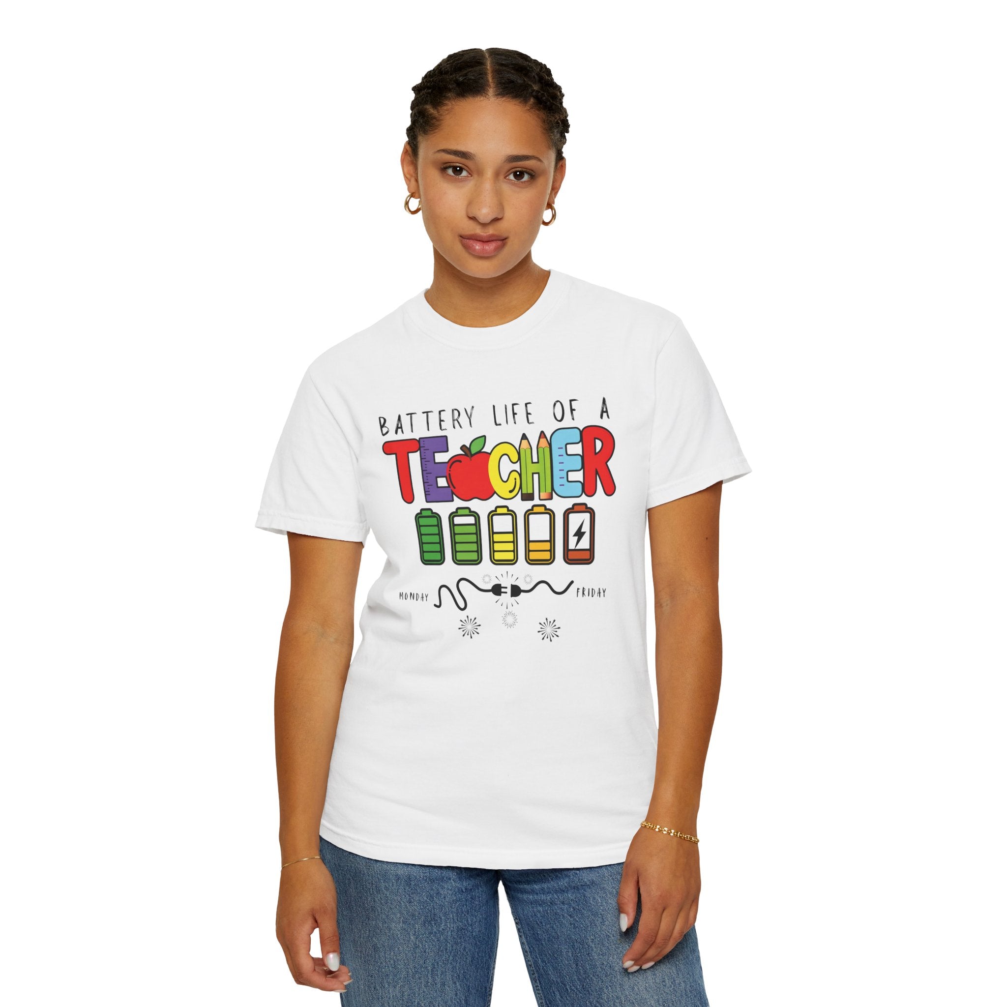 Battery Life of a Teacher Comfort Colors Shirt, Teacher Gift, Teacher Appreciation Shirt, Comfort Colors Tee, Gift for Educators