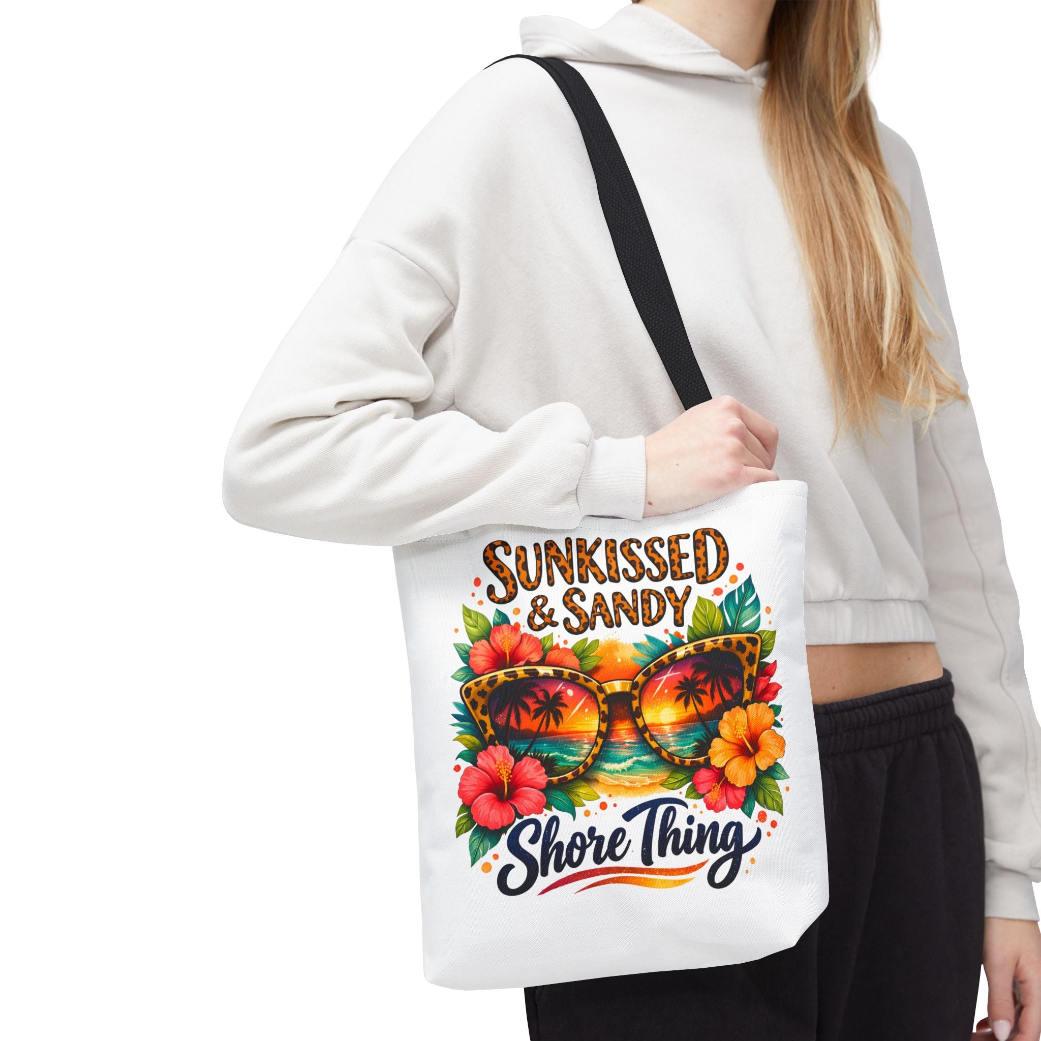 Sunkissed & Sandy Shore Thing Tote | Beach Sunglasses Hibiscus Design