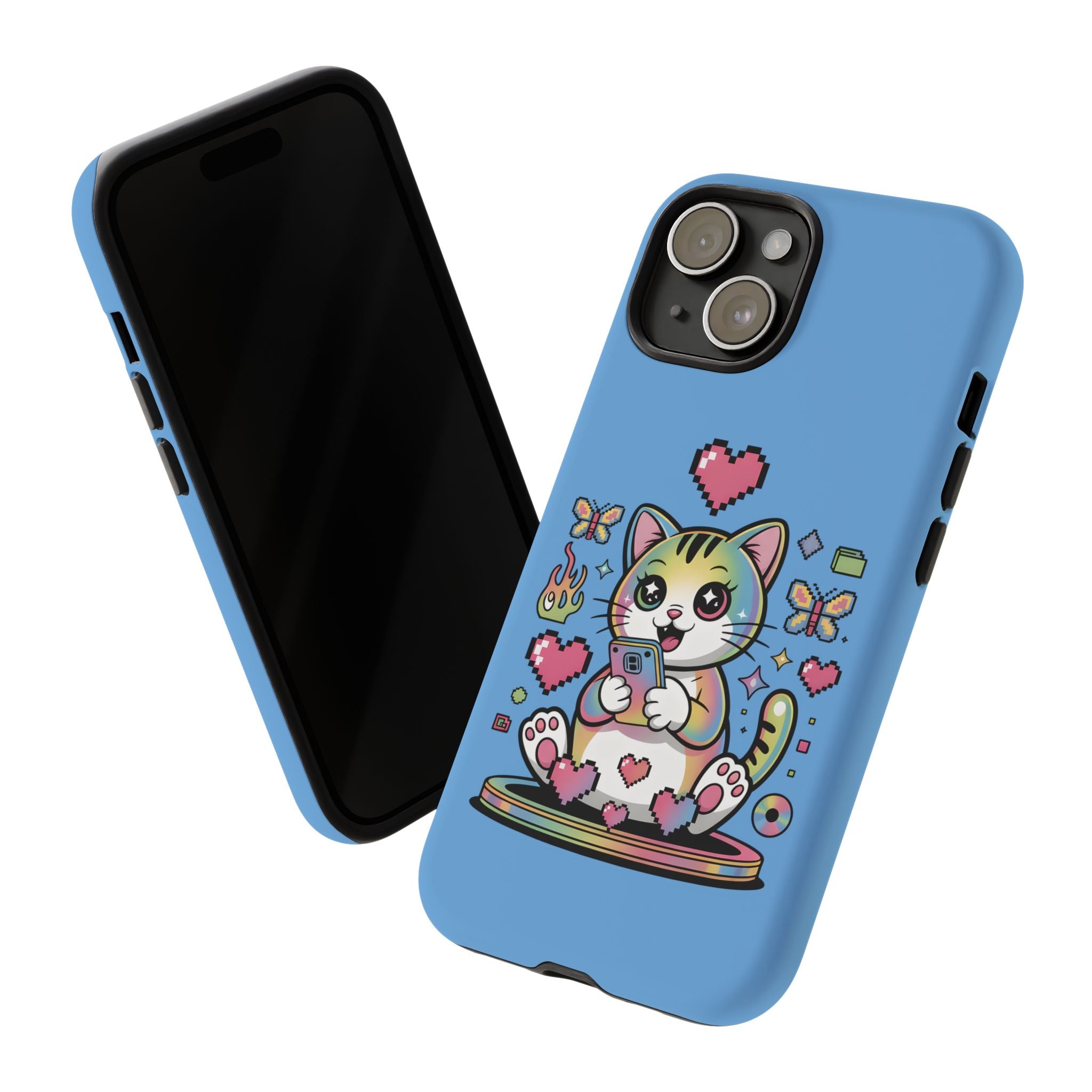 Kawaii Pixel Cat Hearts phone case | Tough Case iPhone 17, 16, 15, 14, 13, iPhone Pro 17, 16, 15, 14, 13, iPhone Pro Max 17, 16, 15, 14, 13