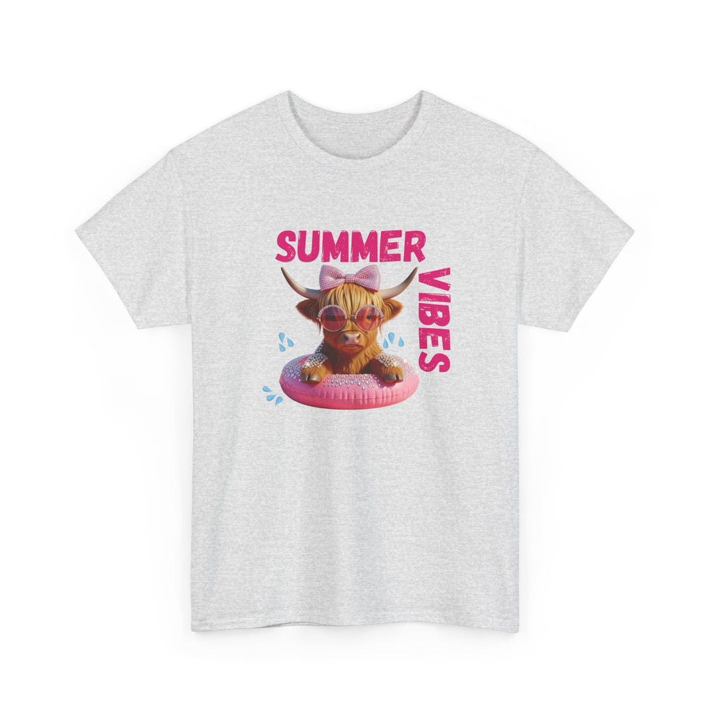 Summer Vibes Tee, Cute Summer Shirt, Relaxed Fit T-Shirt, Beachwear Top, Gift for Friends, Summer Party Apparel