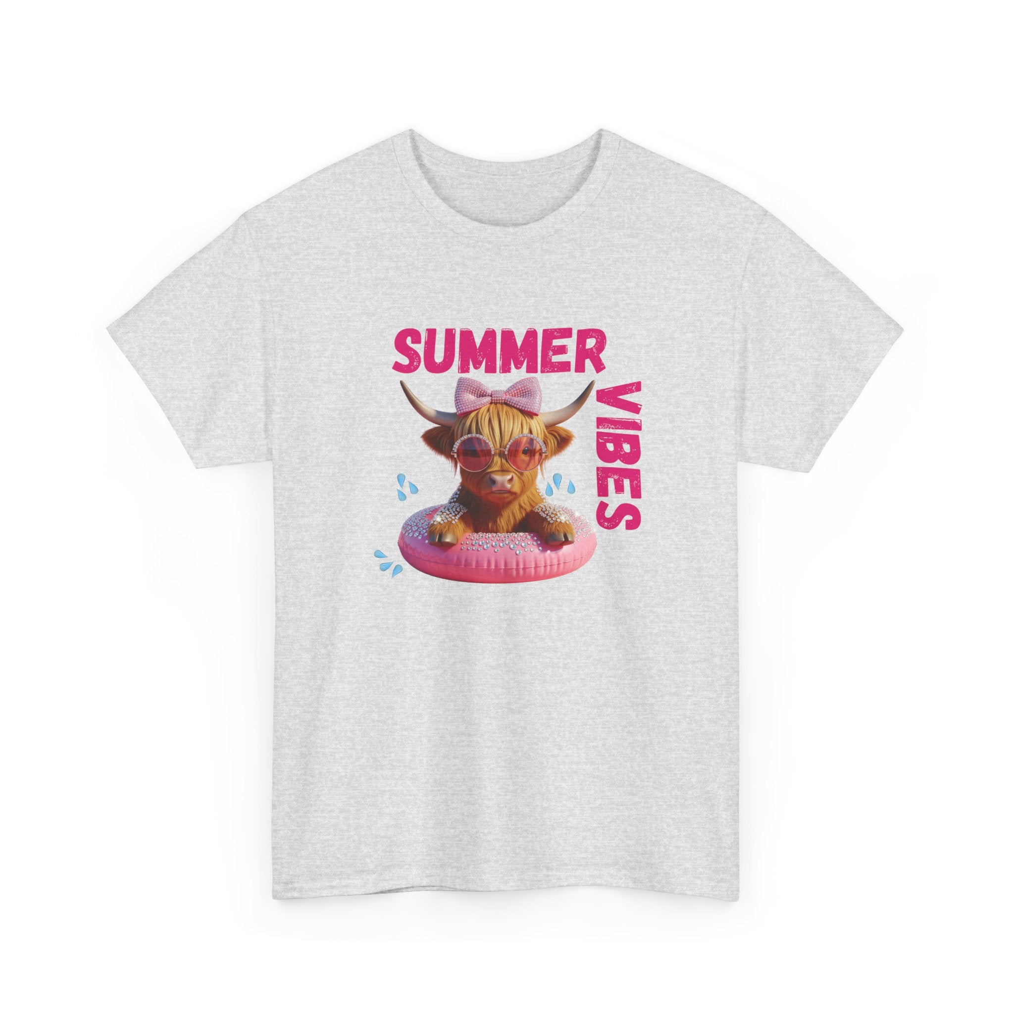 Summer Vibes Tee, Cute Summer Shirt, Relaxed Fit T-Shirt, Beachwear Top, Gift for Friends, Summer Party Apparel