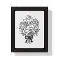 I Love You Bouquet Framed Poster | Floral Line Art Vertical Print